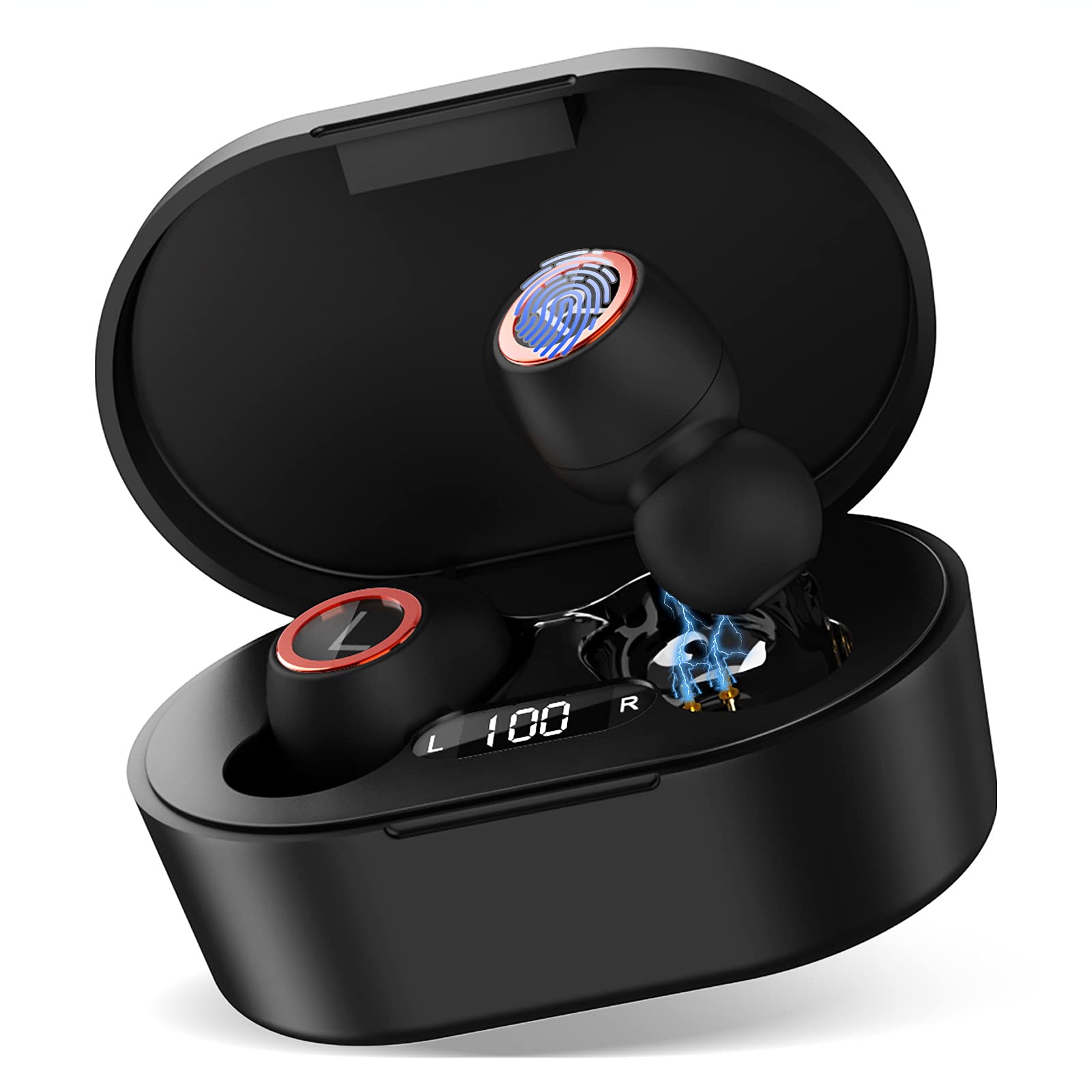 Premium UX923 Wireless Earbuds Bluetooth 5.0 - Sport Headphones with Charging Case & Digital LED Display | Hi-Fi Sound, Built-in Mic | Compatible with LG G Pad II 8.0 LTE & Smartphones | Perfect for Gym, Running & Daily Commute