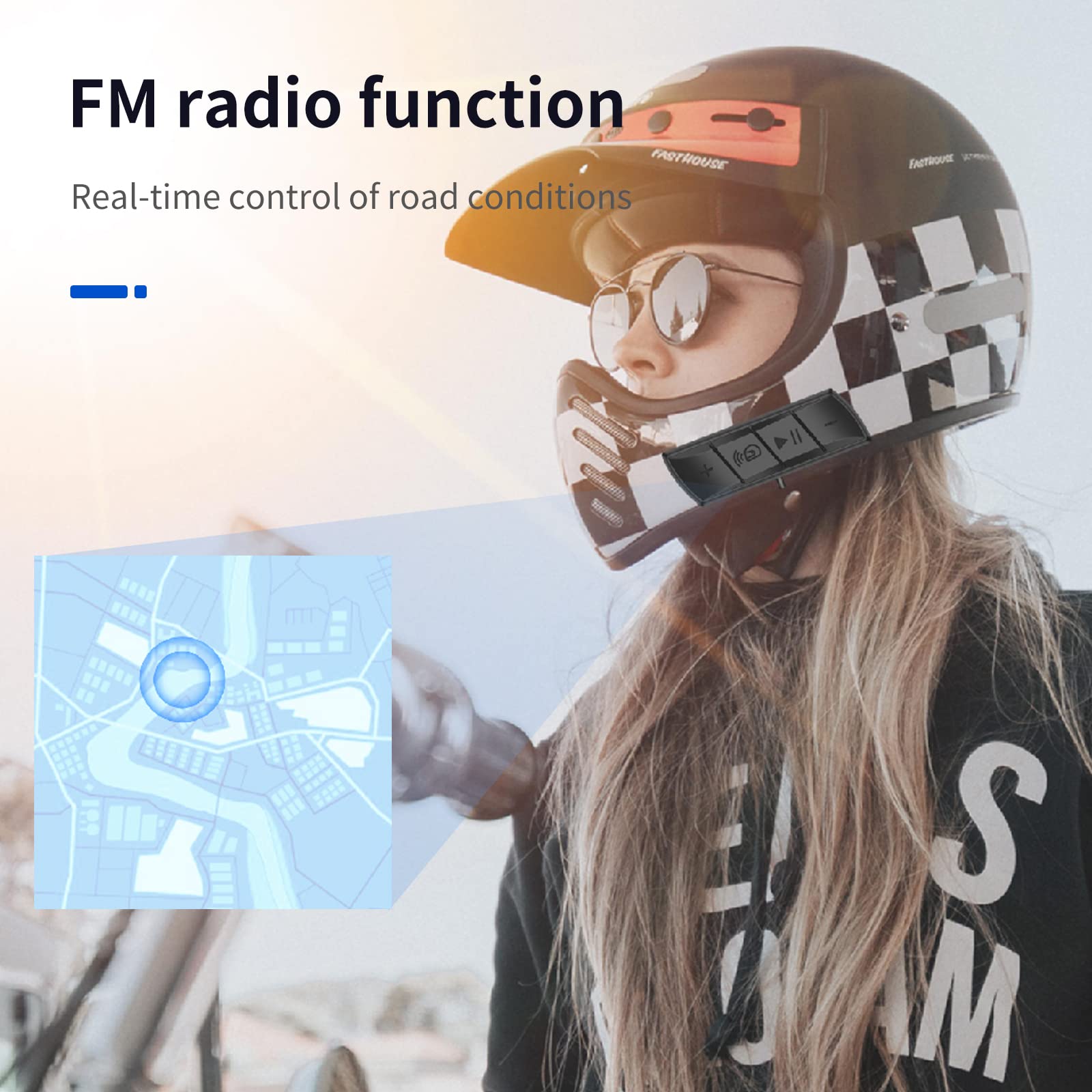 VR-robot M7 Bluetooth Motorcycle Helmet Headset - Waterproof, Noise Cancelling, 18H Playtime & 360H Standby - Hands-Free Calling, FM Radio, Siri Compatible - Perfect for Commuting, Road Trips & Motorcycle Adventures