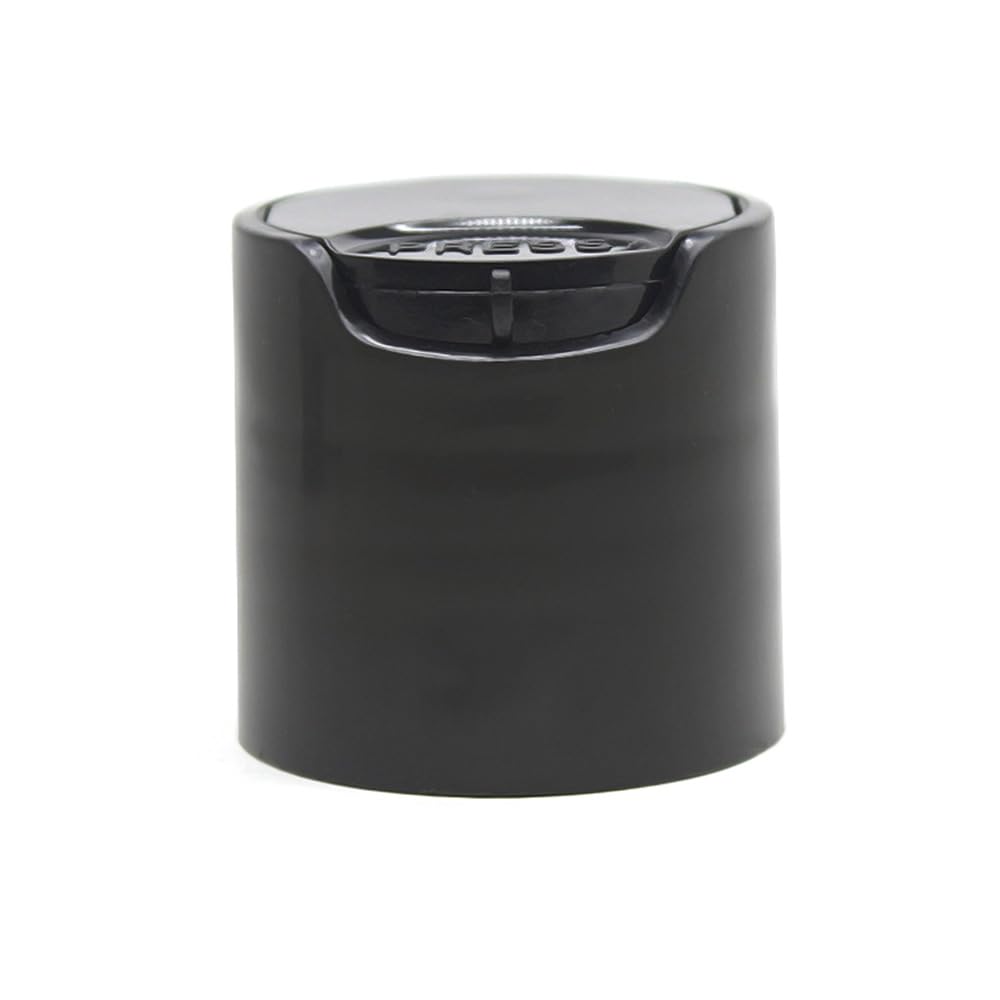 ZYAMY 20pcs 24/410 Black Disc Top Caps for Plastic Bottles - Durable Replacement Lids for Squeeze Bottles & Empty Containers - Perfect for Kitchen, Lab, and DIY Projects