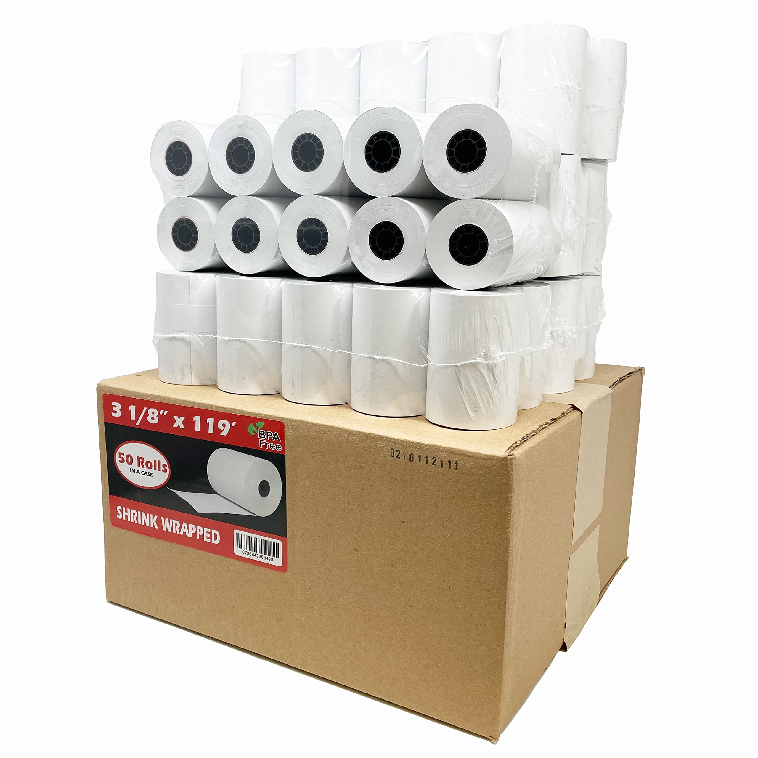 (1000 Rolls) 3 1/8 x 119 ft BPA Free Thermal Paper Rolls - 48 GSM Premium German Paper for Cash Registers, POS Systems & Receipt Printing - Ideal for Retail Stores, Restaurants & Small Businesses