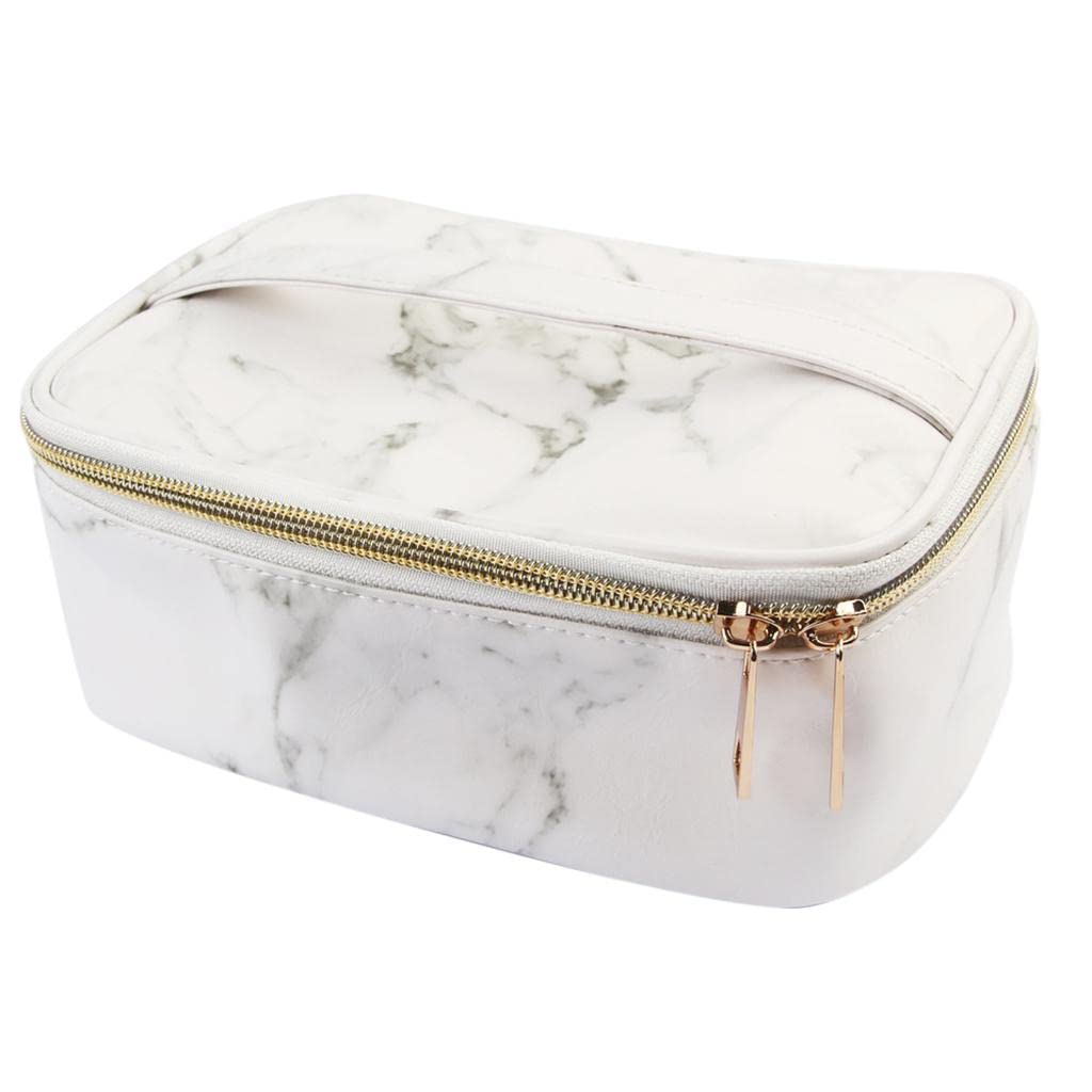 Losa Travel PU Leather Makeup Bag - Waterproof Cosmetic Organizer with Multiple Compartments for Toiletries, Makeup Brushes & Jewelry | Perfect for Travel, Gym & Daily Use