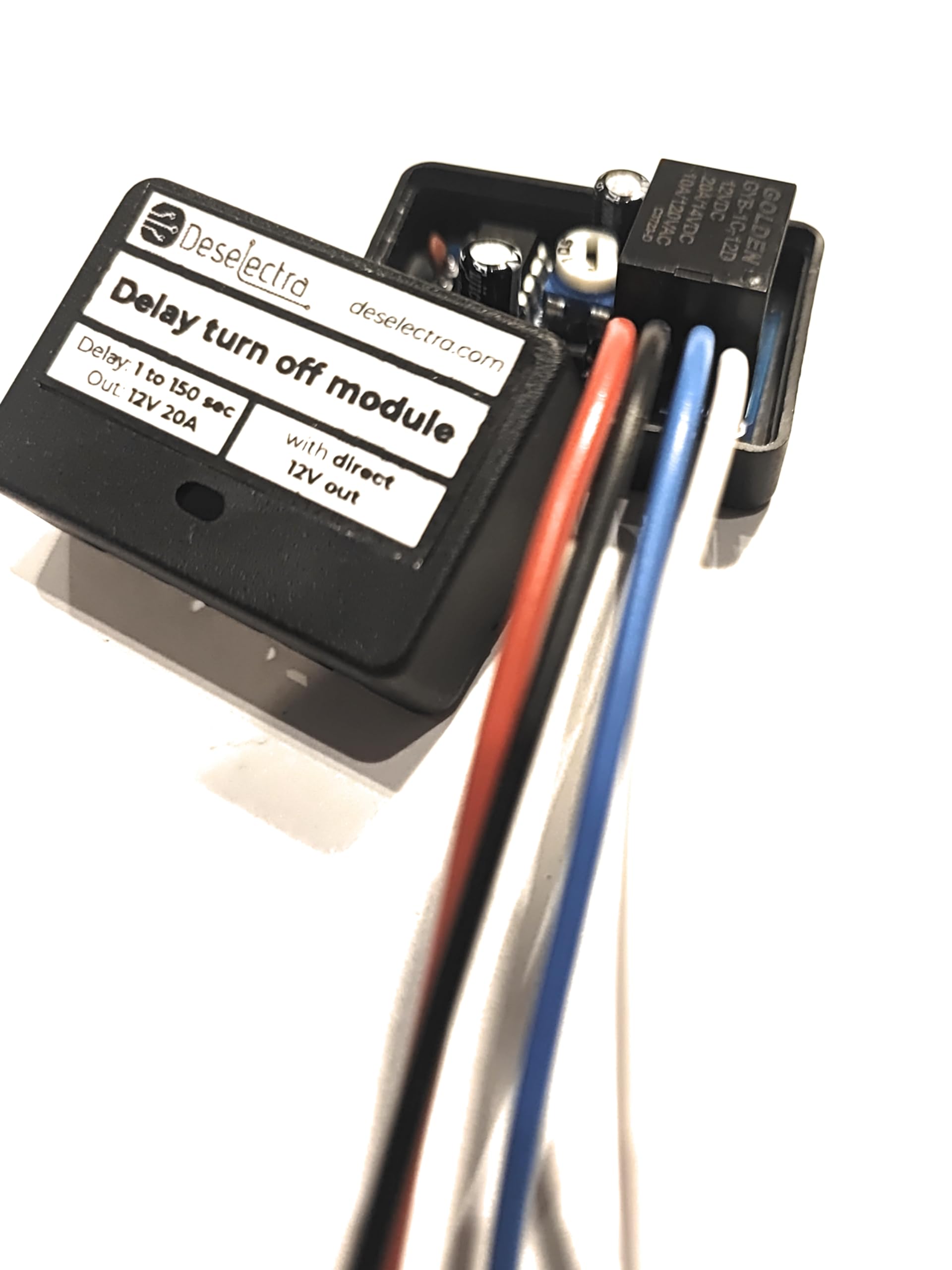 12V Car Timer Switch Relay Kit - 1-150s Adjustable Delay Off Box, 20A Direct Control for Automotive Lights, Fans & Accessories | Perfect for DIY Car Mods & Electrical Projects