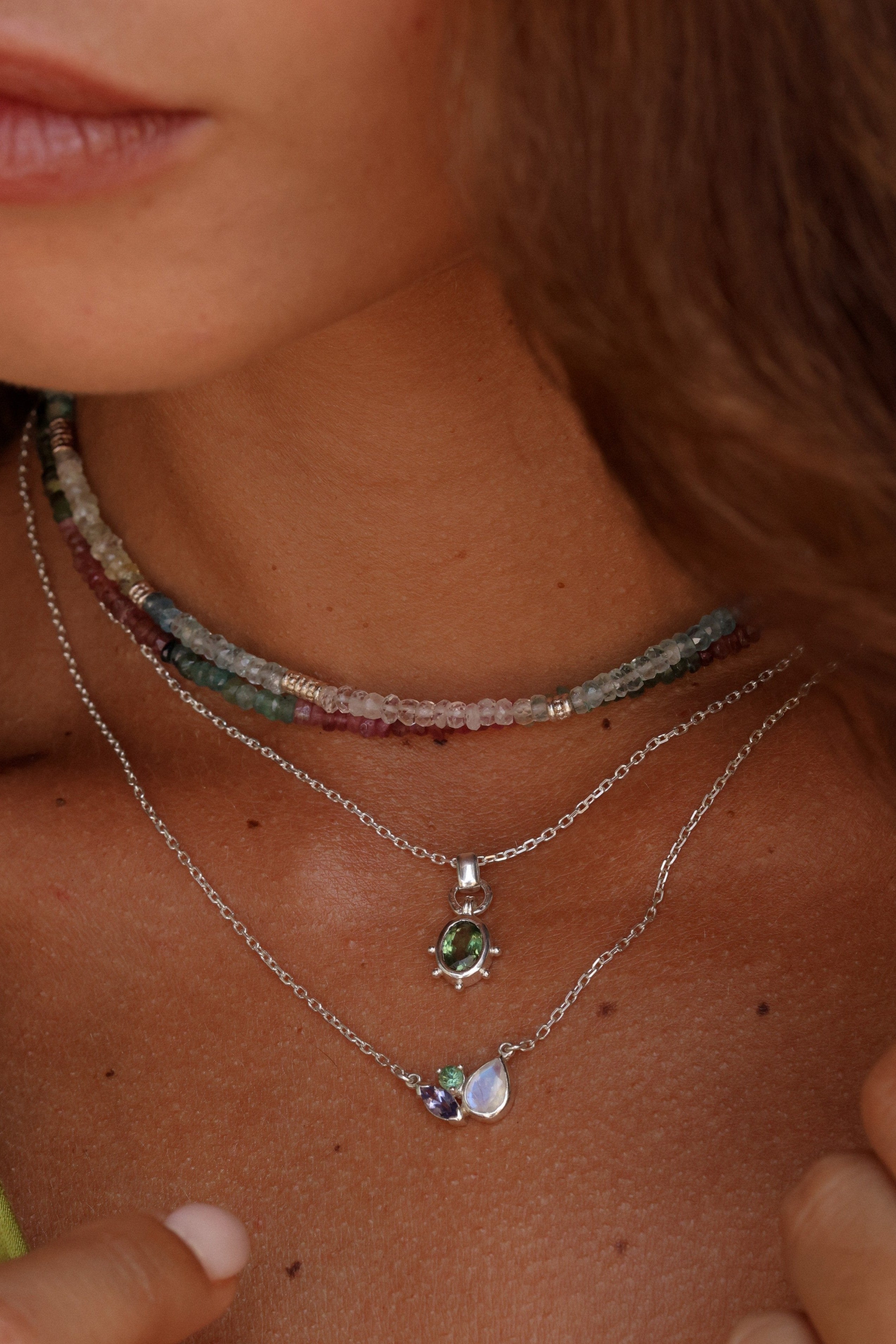 Genuine Apatite Silver Pendant Necklace for Women - Elegant Jewelry Gift for Birthday, Anniversary & Special Occasions | Perfect for Everyday Wear & Evening Events