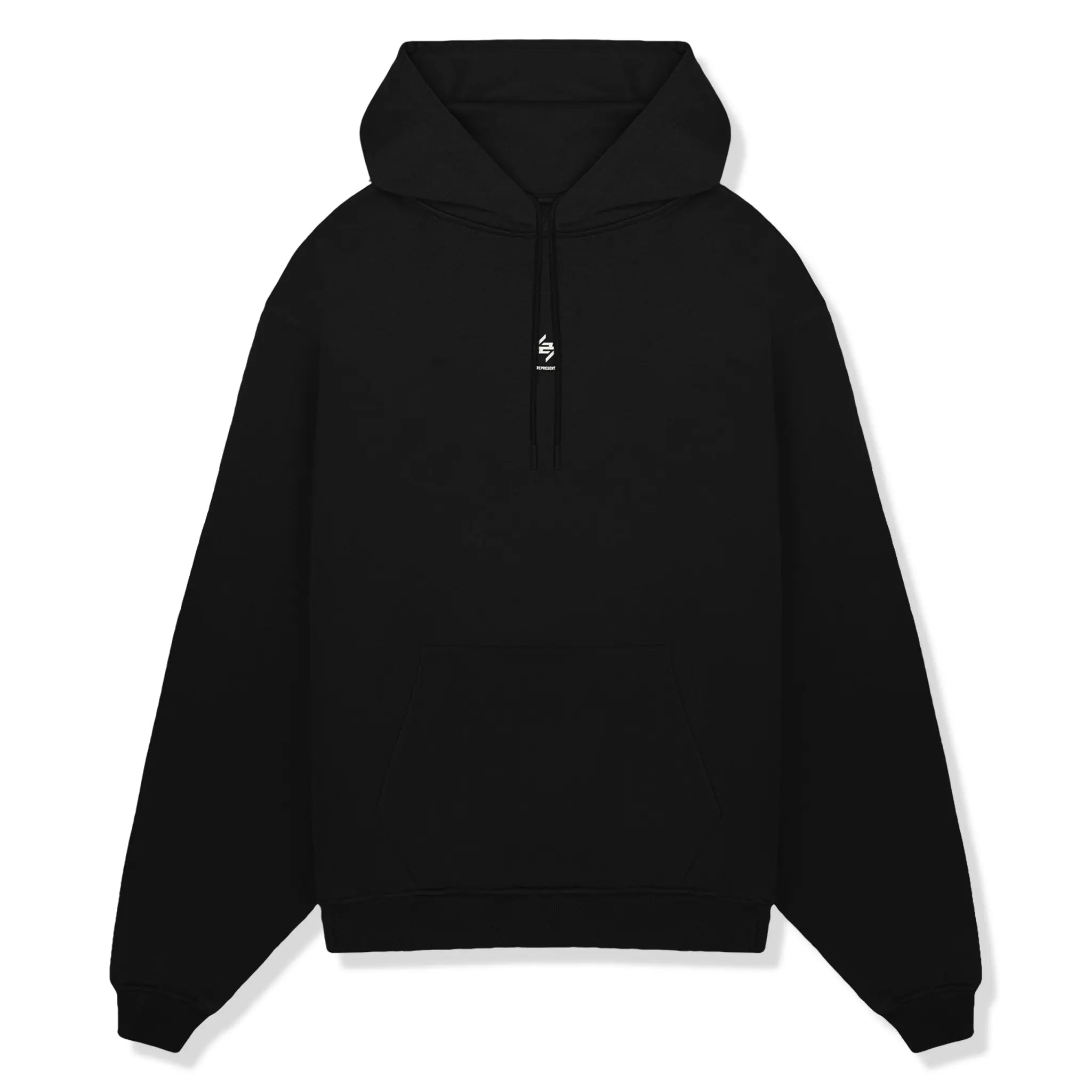 Represent 247 Oversized Jet Black Hoodie for Men & Women - Streetwear Fashion, Comfortable Pullover Sweatshirt - Perfect for Casual Wear, Gym, and Outdoor Activities