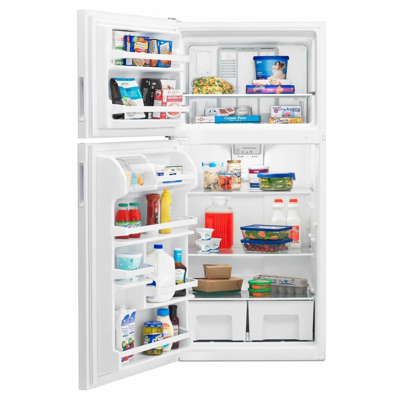 Amana 30-Inch 18 cu.ft. Top Freezer Refrigerator with Adjustable Shelves - Perfect for Kitchens, Apartments & Small Spaces (Model ART318FFDW)