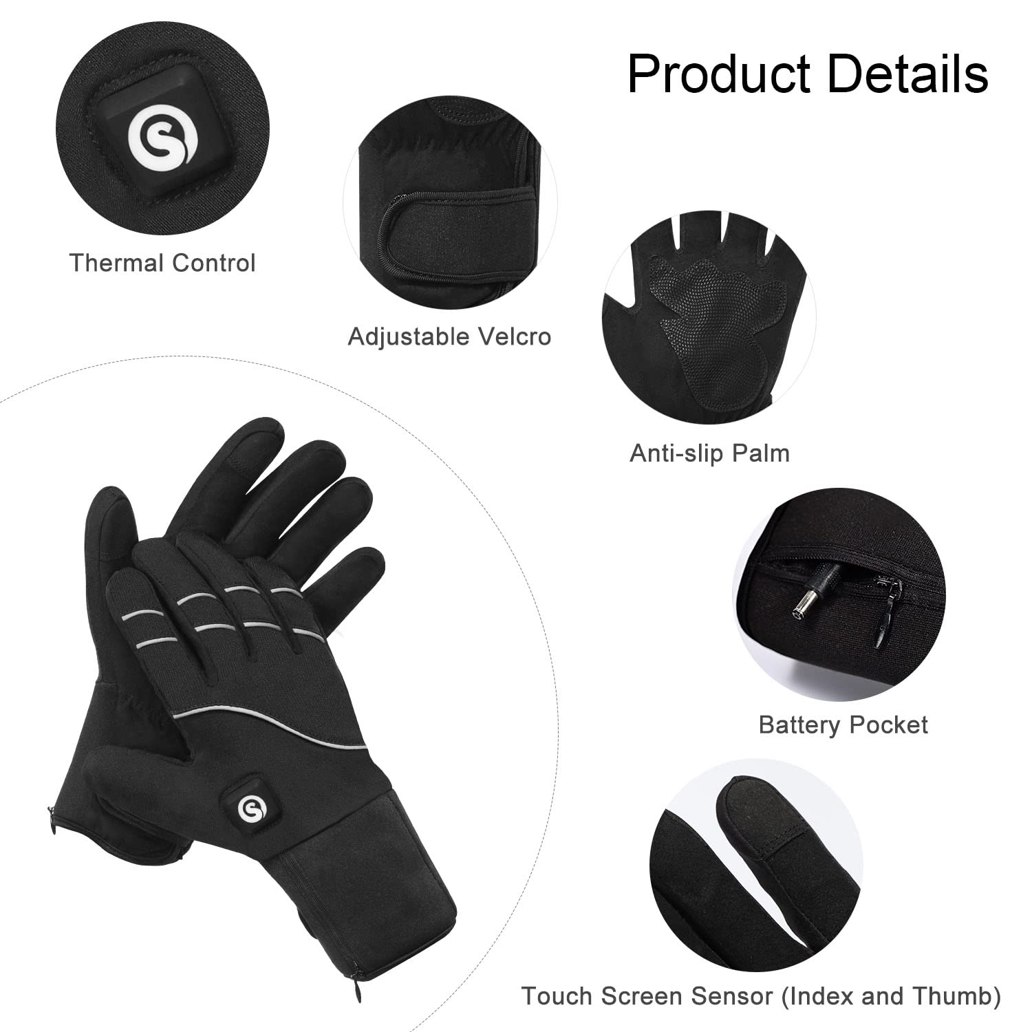 SAVIOR HEAT Rechargeable Heated Gloves for Men & Women - Thin Electric Battery-Powered Winter Gloves for Cycling, Motorcycle, Hiking, Camping, Hunting & Work - Perfect for Cold Weather Outdoor Activities
