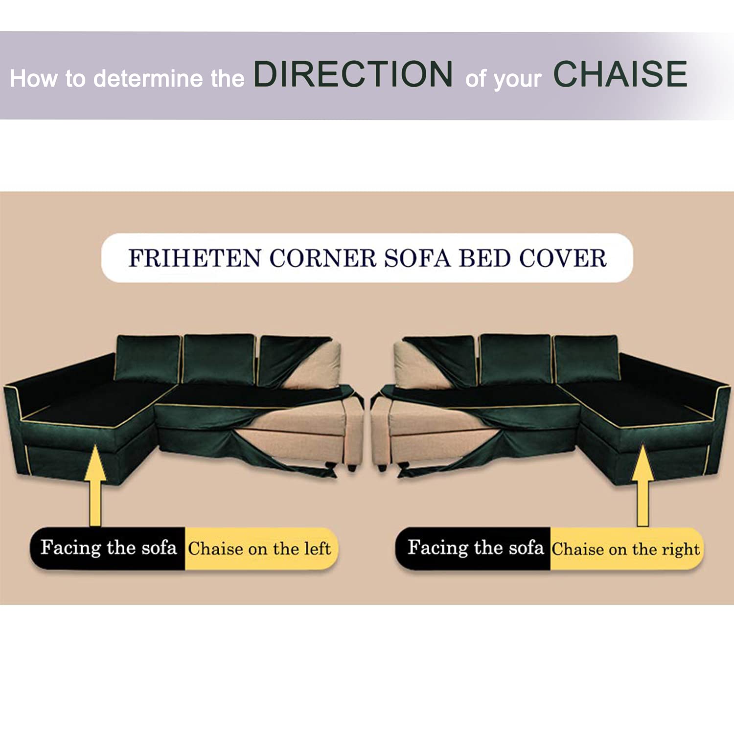 Stretchable Sofa Slipcover for IKEA Friheten Sectional Sofa Bed (S-14 Left Chaise) - Polyester Blend Fabric Protector with Matching Cushion & Pillow Covers | Perfect for Living Room, Home Theater, and Guest Room Furniture Protection