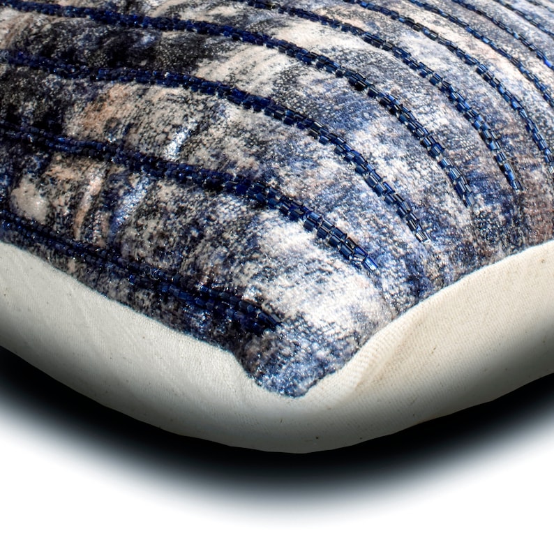 Allura Blue Velvet Throw Pillow Cover - Soft Decorative Cushion Case for Sofa, Bed & Home Decor - 18x18 Inches