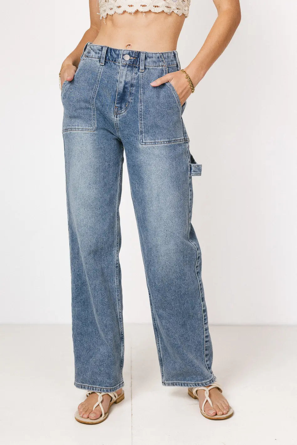 Imani Straight Leg Utility Jeans for Women - Durable & Stylish Workwear Pants (Final Sale) - Perfect for Casual Outfits, Workwear & Outdoor Activities