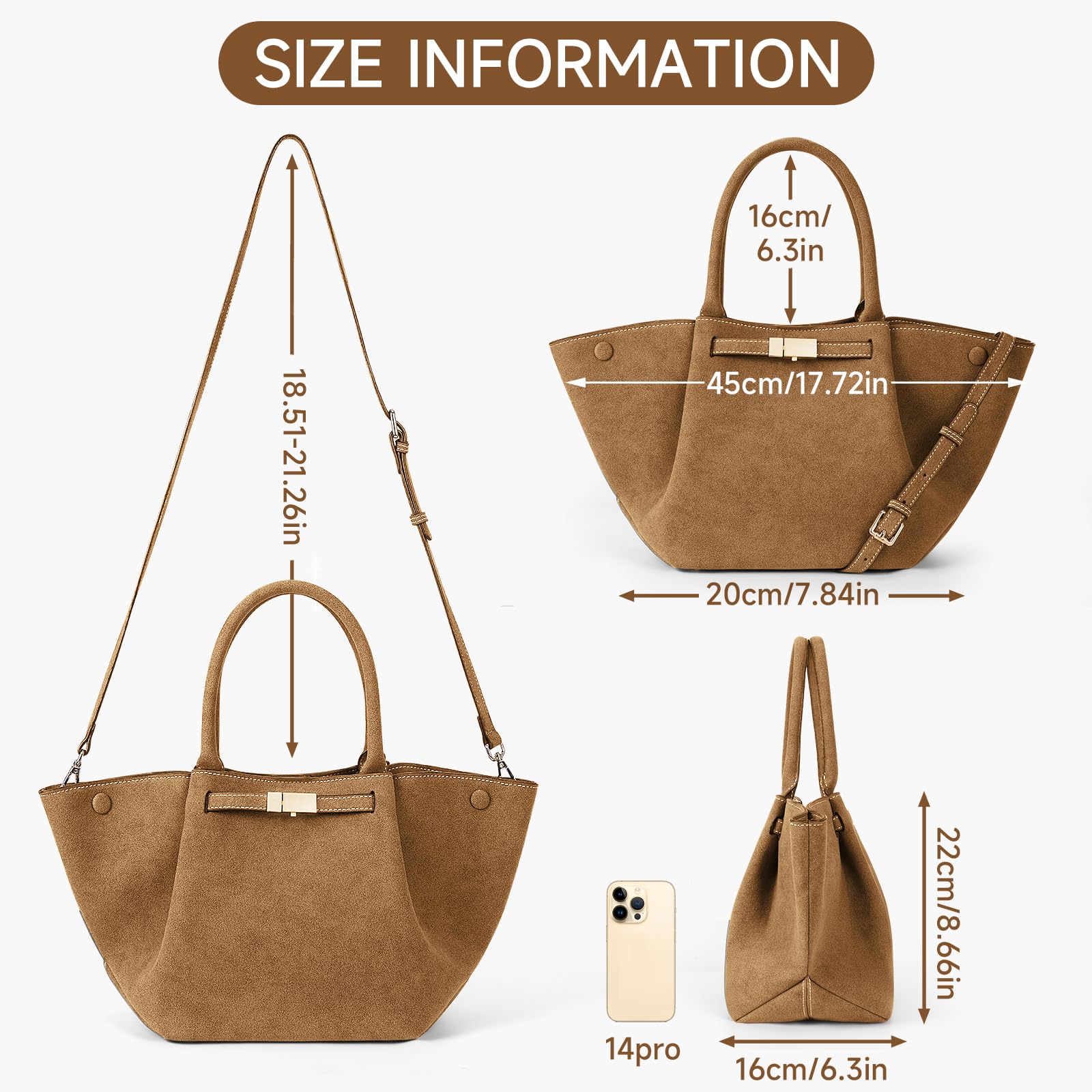Juoxeepy Leather Tote Bags for Women - Stylish Work Bag with Top Handle, Luxury Hobo Handbag Purse for Office, Travel & Everyday Use