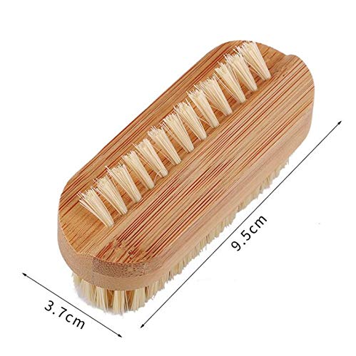 WOIWO Double-sided Bamboo Nail Brush with Pig Bristle - Perfect for Manicures & Pedicures