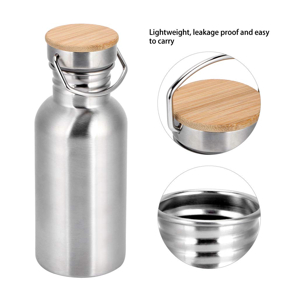 304 Stainless Steel Water Bottle - 500ml Eco-Friendly Reusable Sports Bottle for Travel, Camping, Hiking & Cycling | Leakproof & Durable for Outdoor Activities & Gym Workouts