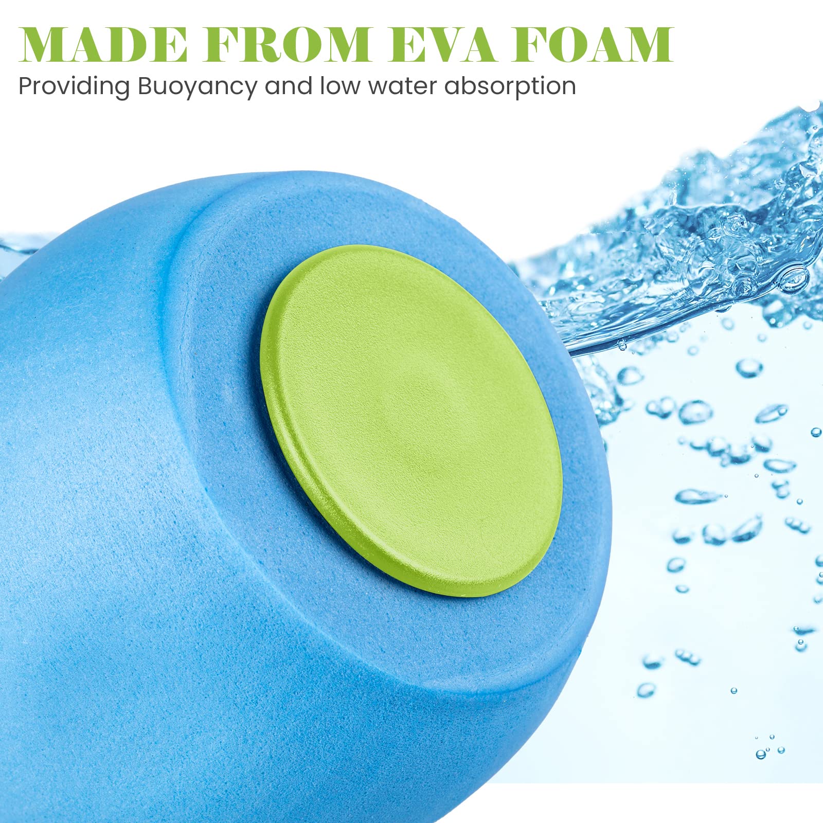 VIDELLY 2-Piece EVA Foam Water Dumbbells Set for Pool Fitness, Aqua Aerobics & Resistance Training - Lightweight Buoyant Dumbbells for Water Exercise, Swimming Workouts & Weight Loss (Ideal for Home Pools, Gym Classes & Physical Therapy)