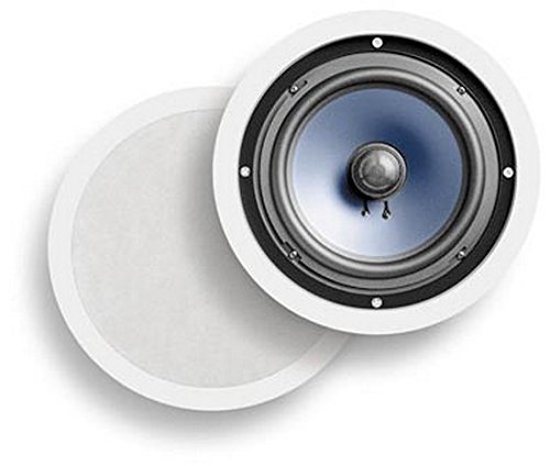 Polk Audio RC80i 2-Way Premium 8-Inch In-Ceiling Speakers (Pair) - White Paintable Grille for Bathroom, Kitchen & Outdoor Use - Certified Renewed for Indoor/Outdoor Installation in Damp & Humid Areas