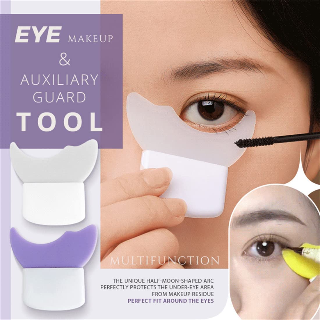Professional COSLUXE Silicone Eye Makeup Stencils - Perfect Eyeshadow Shields for Beginners | Ideal for Mascara, Eyeliner & Eyeshadow Application | Great for Daily Makeup, Party Looks & Beauty Salon Use