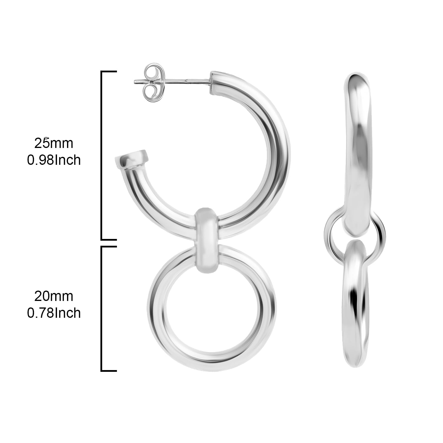LeCalla 925 Sterling Silver T-Bar Earrings for Women - Elegant Drop Dangle Earrings Jewelry Gift for Birthday, Christmas, Anniversary | Perfect for Parties, Weddings & Everyday Wear