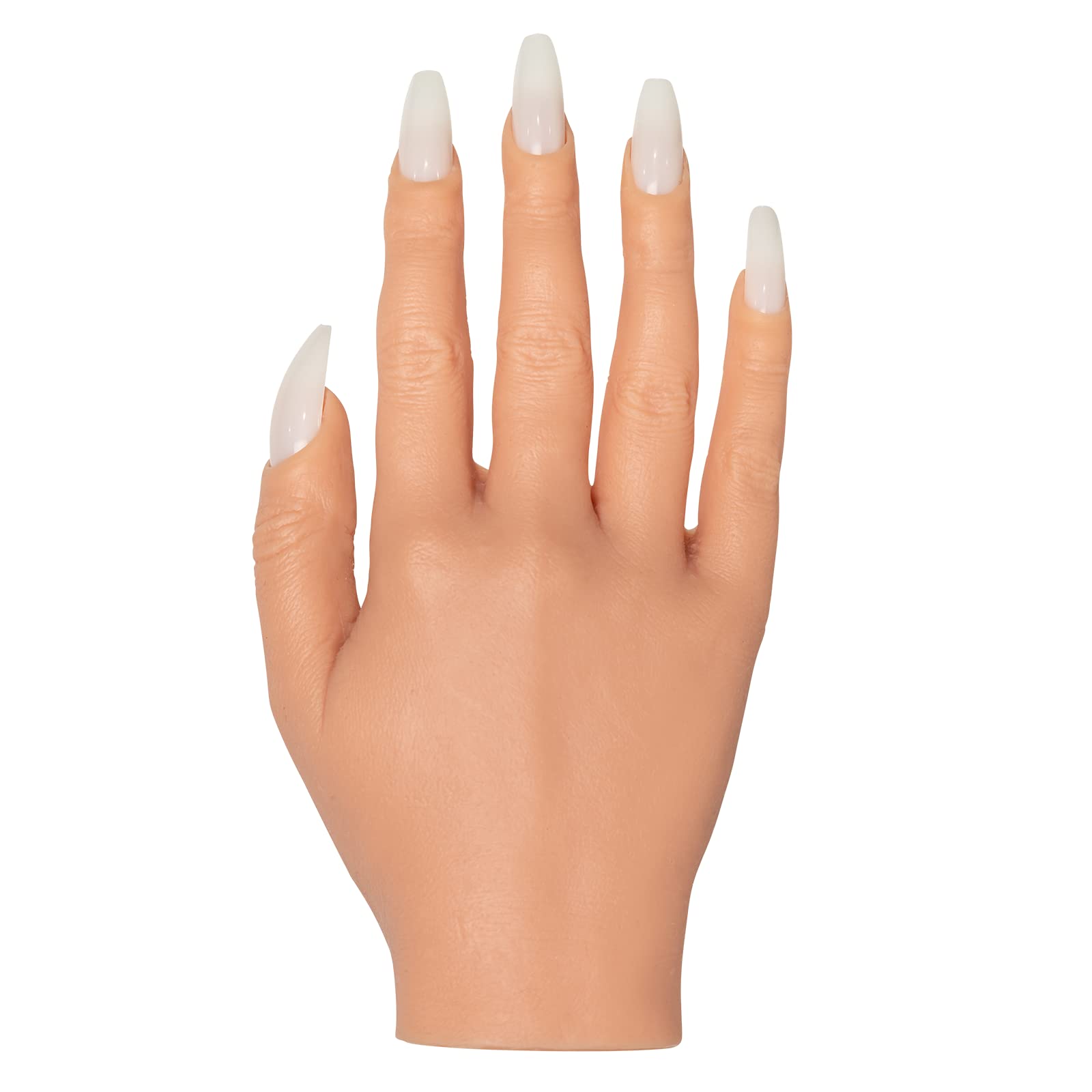 Realistic Silicone Practice Hand for Acrylic Nails – Professional Nail Tech Training Tool with Flexible Mannequin Hand & Insertable Nails | Perfect for Nail Art Practice, Salon Training & DIY Nail Design at Home