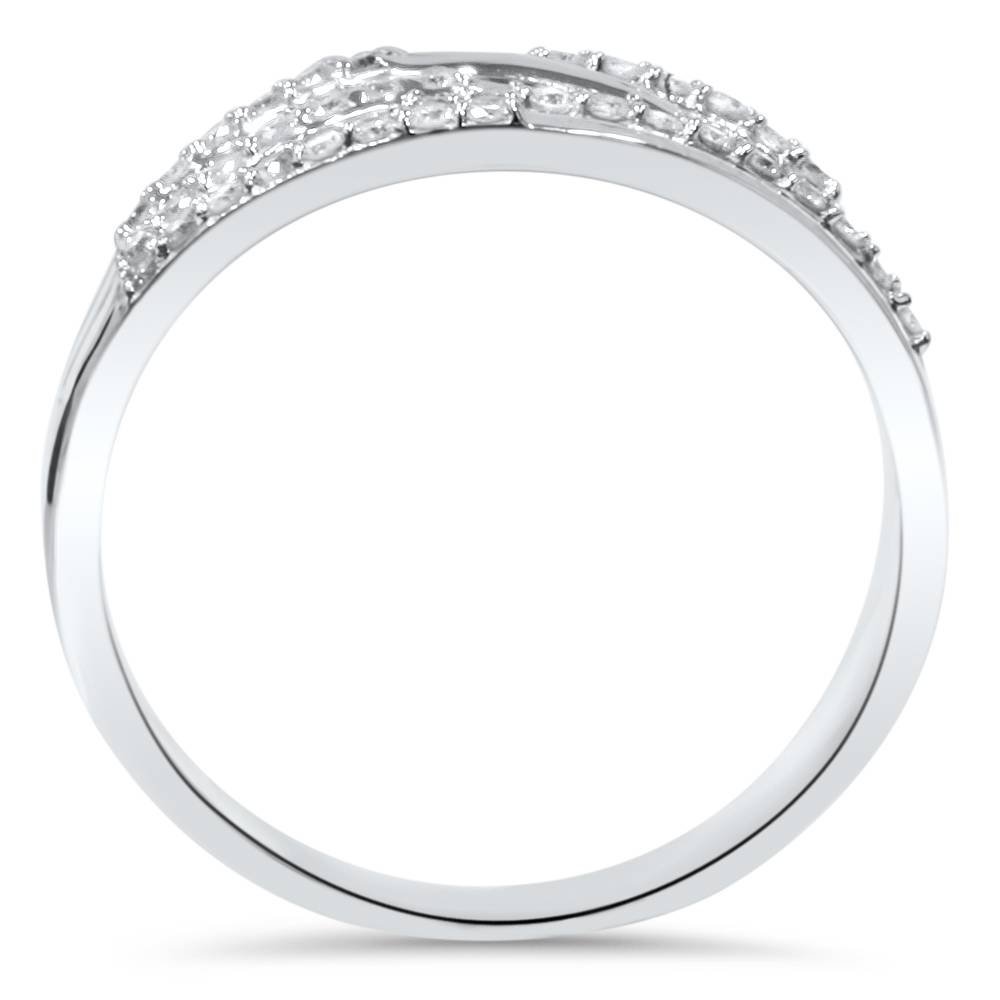 1/5 Carat Diamond Crossover Ring - 10K White Gold Engagement Ring for Women, Perfect for Anniversary, Wedding & Valentine's Day Gifts