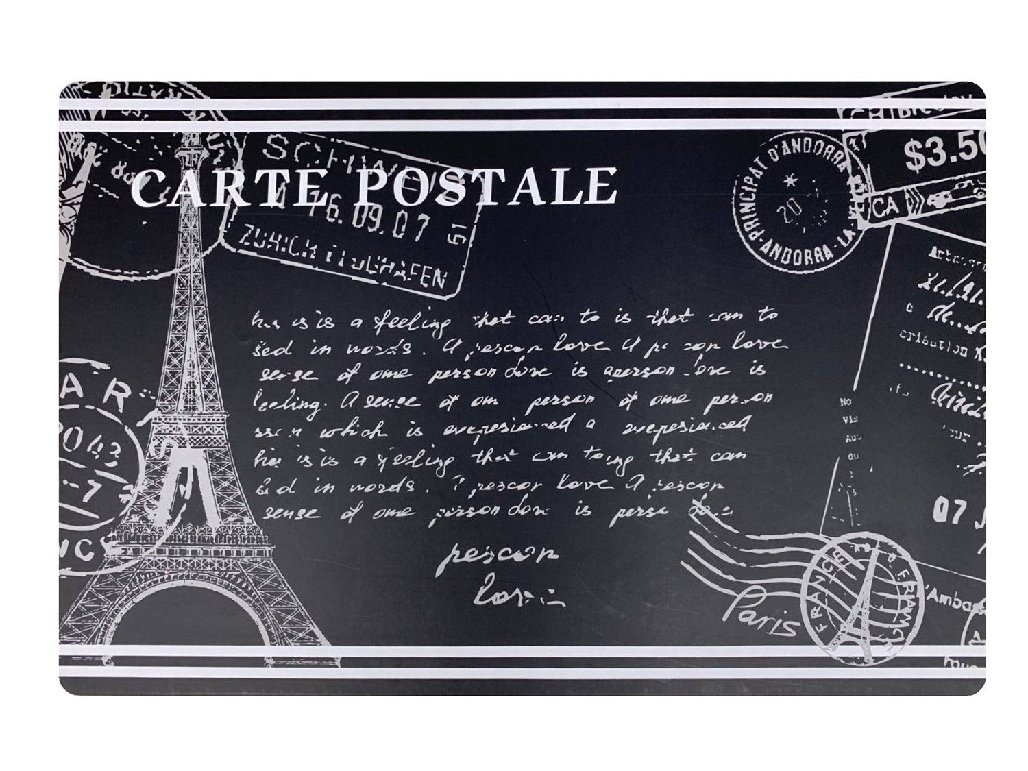 Stylish Black Paris Themed Cork Placemat Set - French Bistro Style Table Decor for Dining Room & Kitchen - Perfect for Dinner Parties, Coffee Shops, and Home Decor