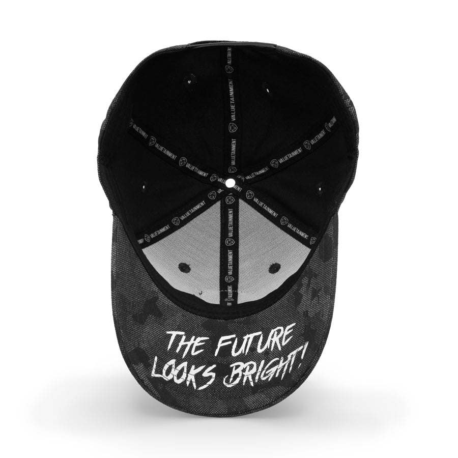 VT Shield Logo Future Looks Bright Black Camo Snapback Hat - Adjustable Baseball Cap for Men & Women - Perfect for Outdoor Sports, Casual Wear and Street Fashion