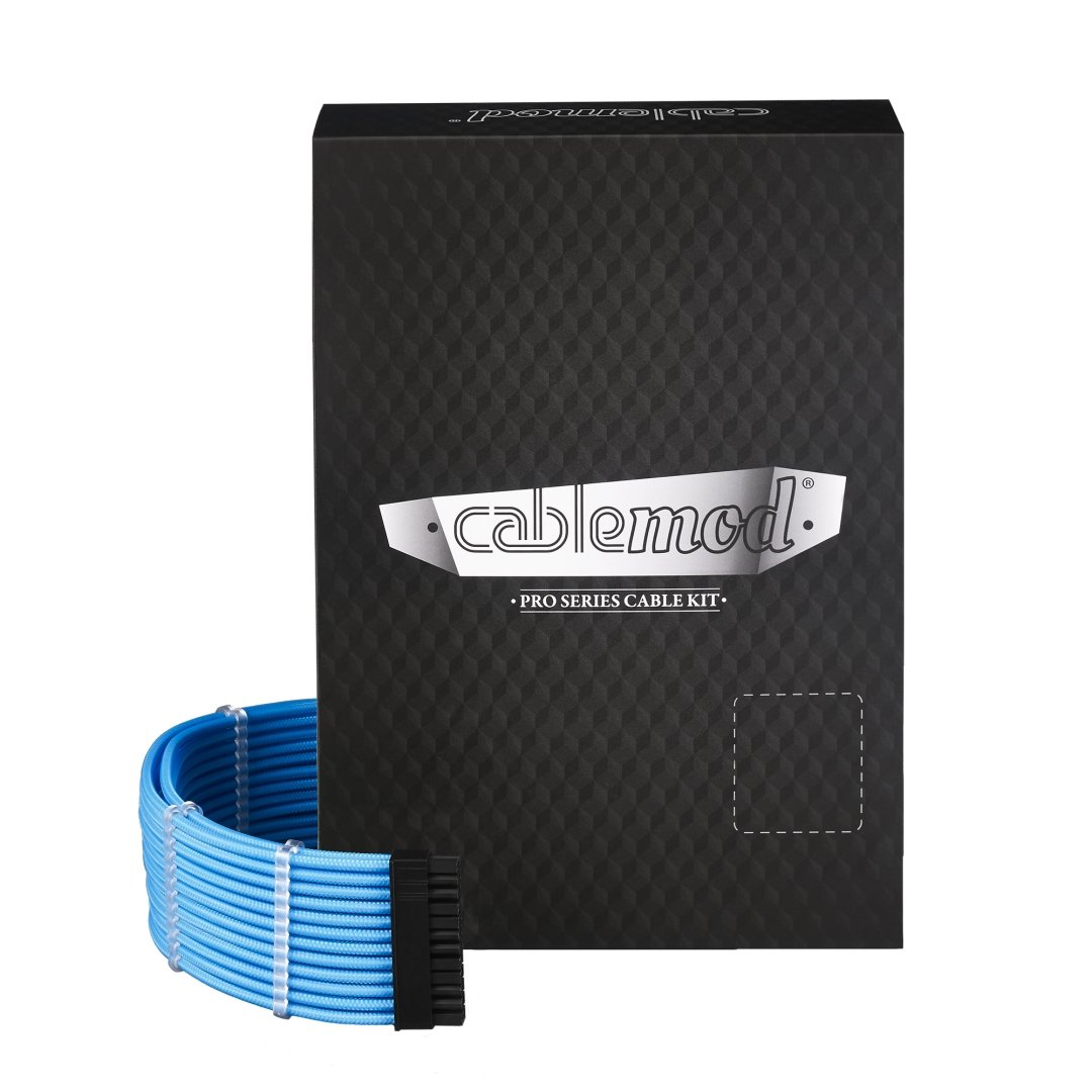 CableMod E-Series Pro ModMesh Sleeved Cable Kit for EVGA G/G+/P/P+/T - Premium Braided PSU Cables (Light Blue) | Custom PC Build & Gaming Setup Upgrade