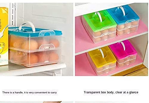 PICKVILL 24 Grid Plastic Refrigerator Egg Storage Container - Transparent Portable Egg Tray Organizer for Fresh Keeping | Perfect for Kitchen, Fridge Organization & Food Storage