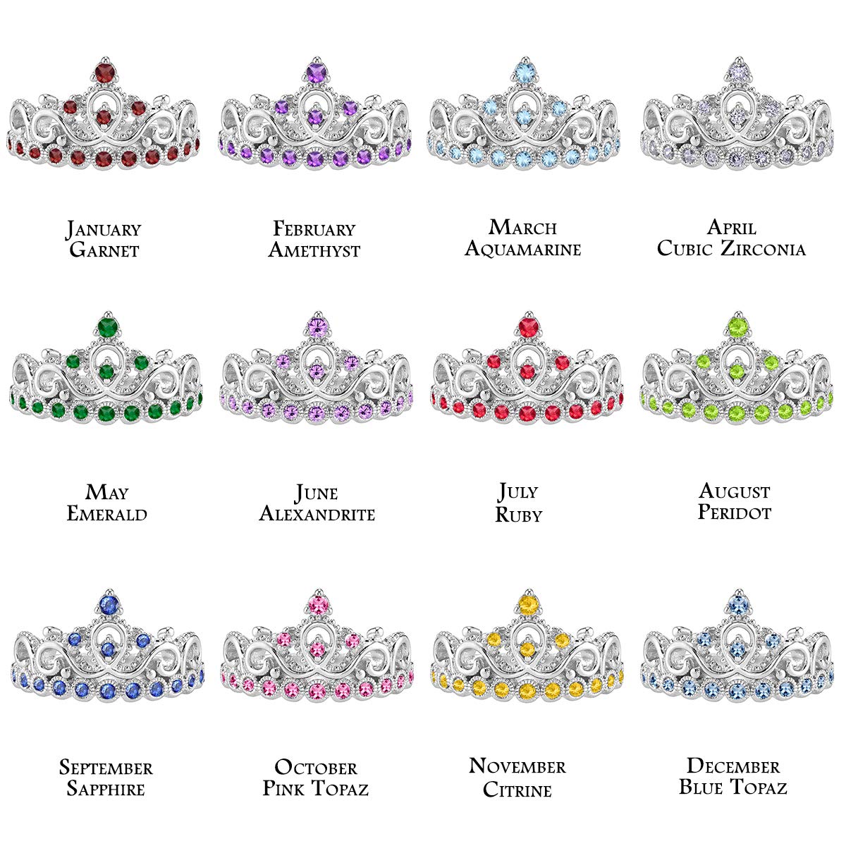 14K Gold Aquamarine Ring for Women - Elegant Crown Design
