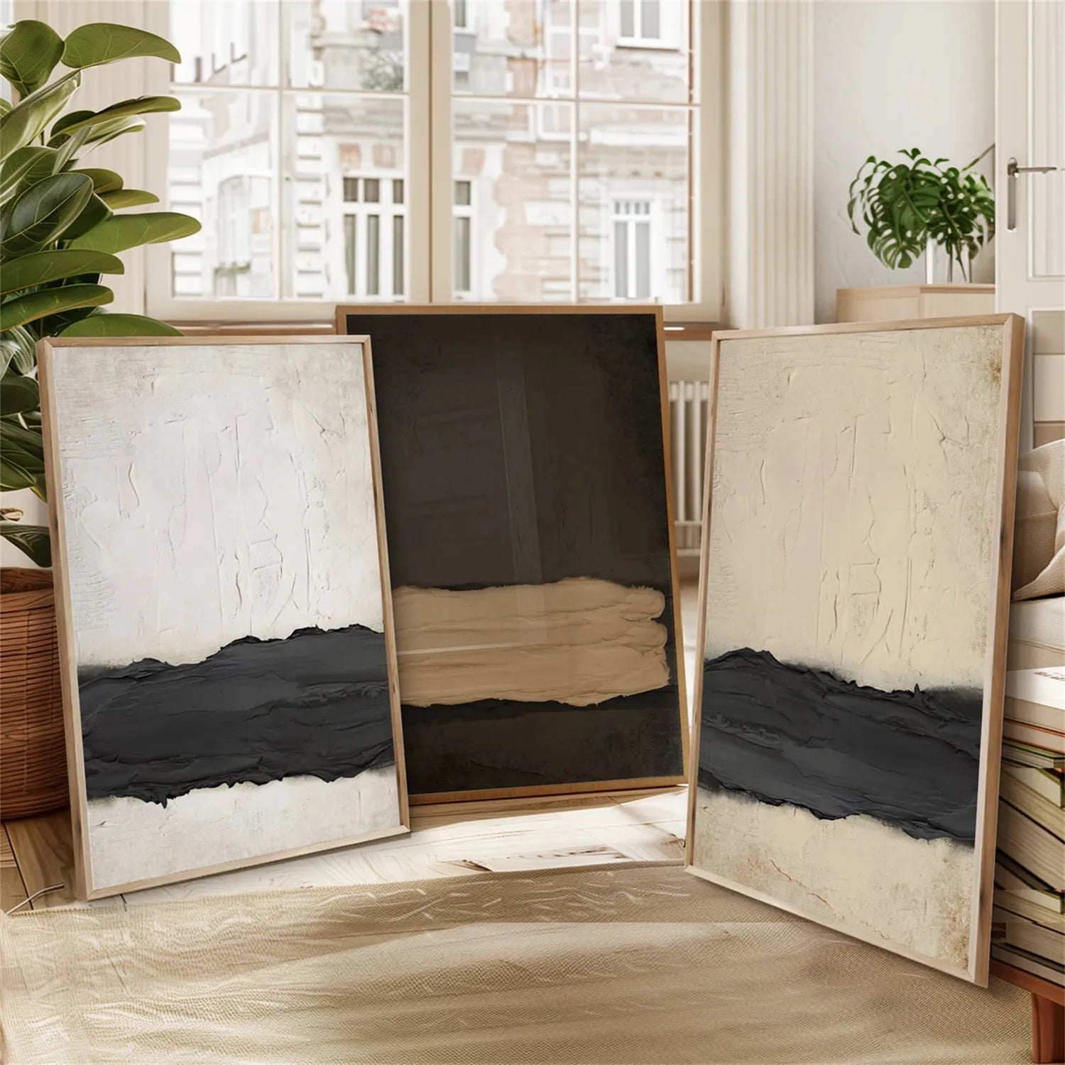 Abstract Wall Art Set of 3 - Modern Canvas Paintings for Living Room & Bedroom Decor #AB213 | Perfect for Home, Office & Gift Giving