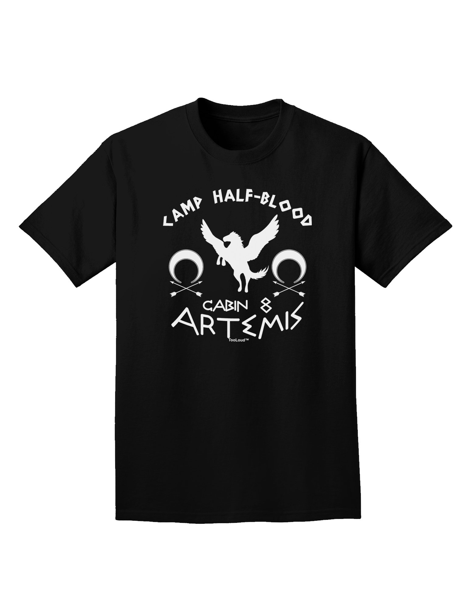 TOOLOUD Artemis Dark T-Shirt - Camp Half Blood Cabin 8 for Adults | Cosplay & Fandom Wear