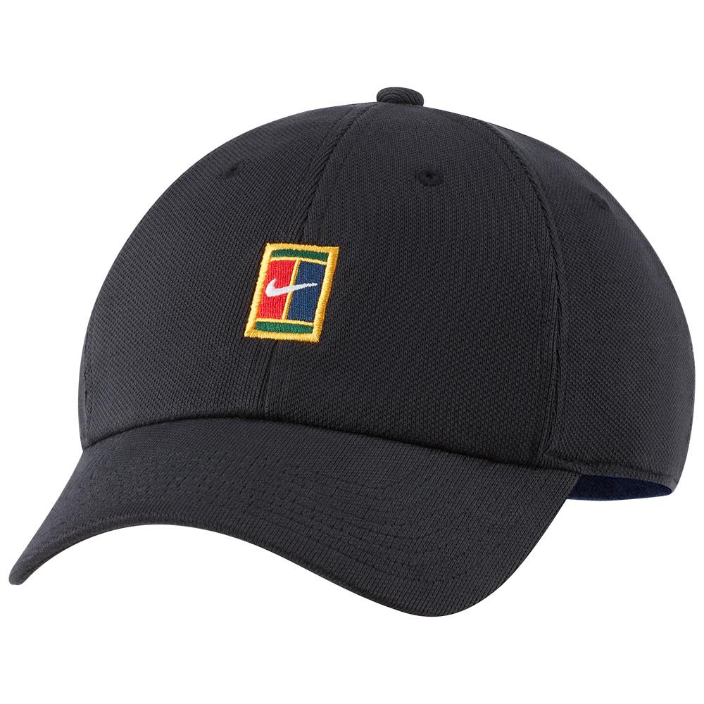 Nike Heritage 86 Court Logo Hat - Black/Binary Blue Adjustable Baseball Cap for Men & Women - Perfect for Running, Gym, and Casual Streetwear