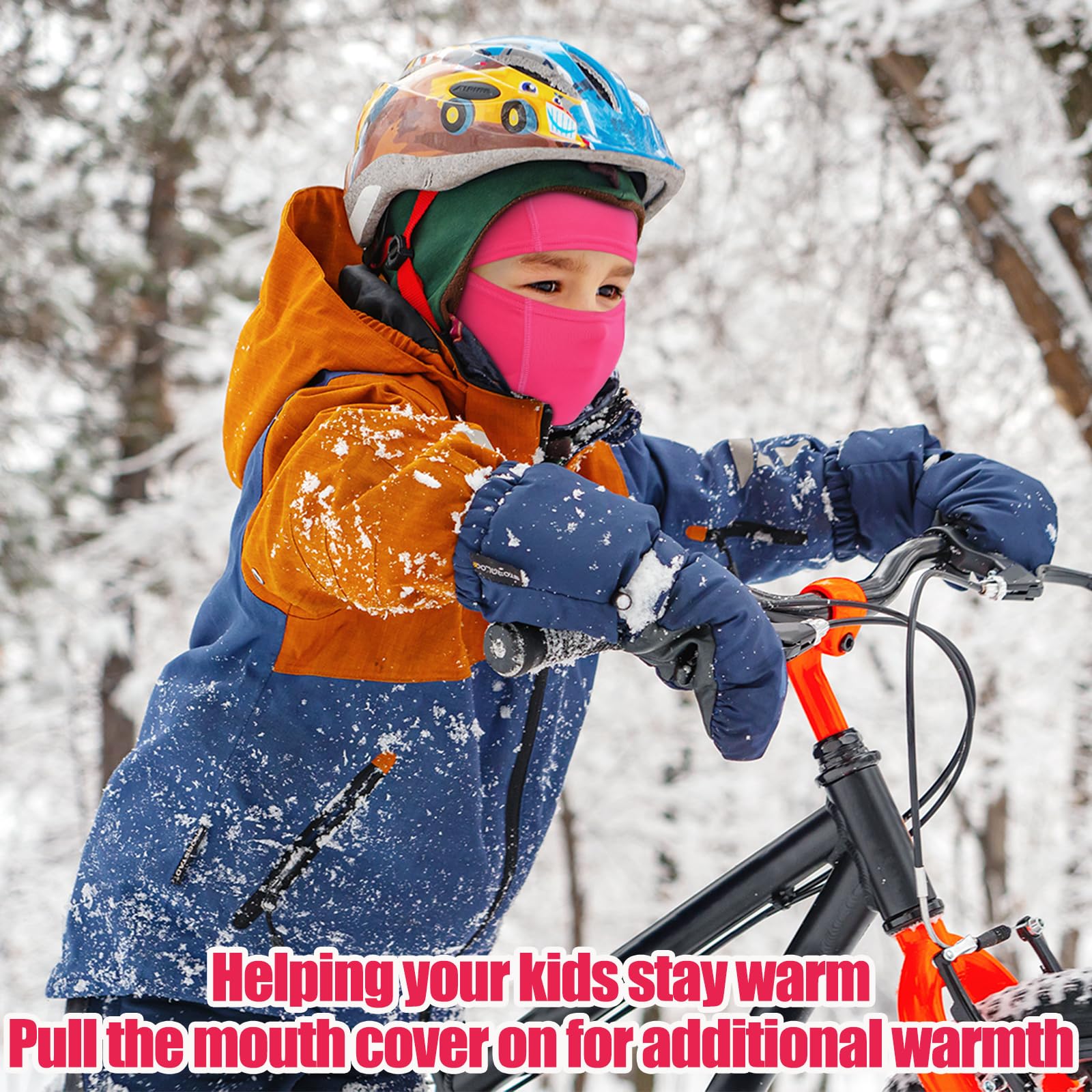 Kids Fleece Balaclava Ski Mask - Winter Face Cover for Boys & Girls | Cold Weather Protection for Skiing, Snowboarding & Outdoor Activities | Black