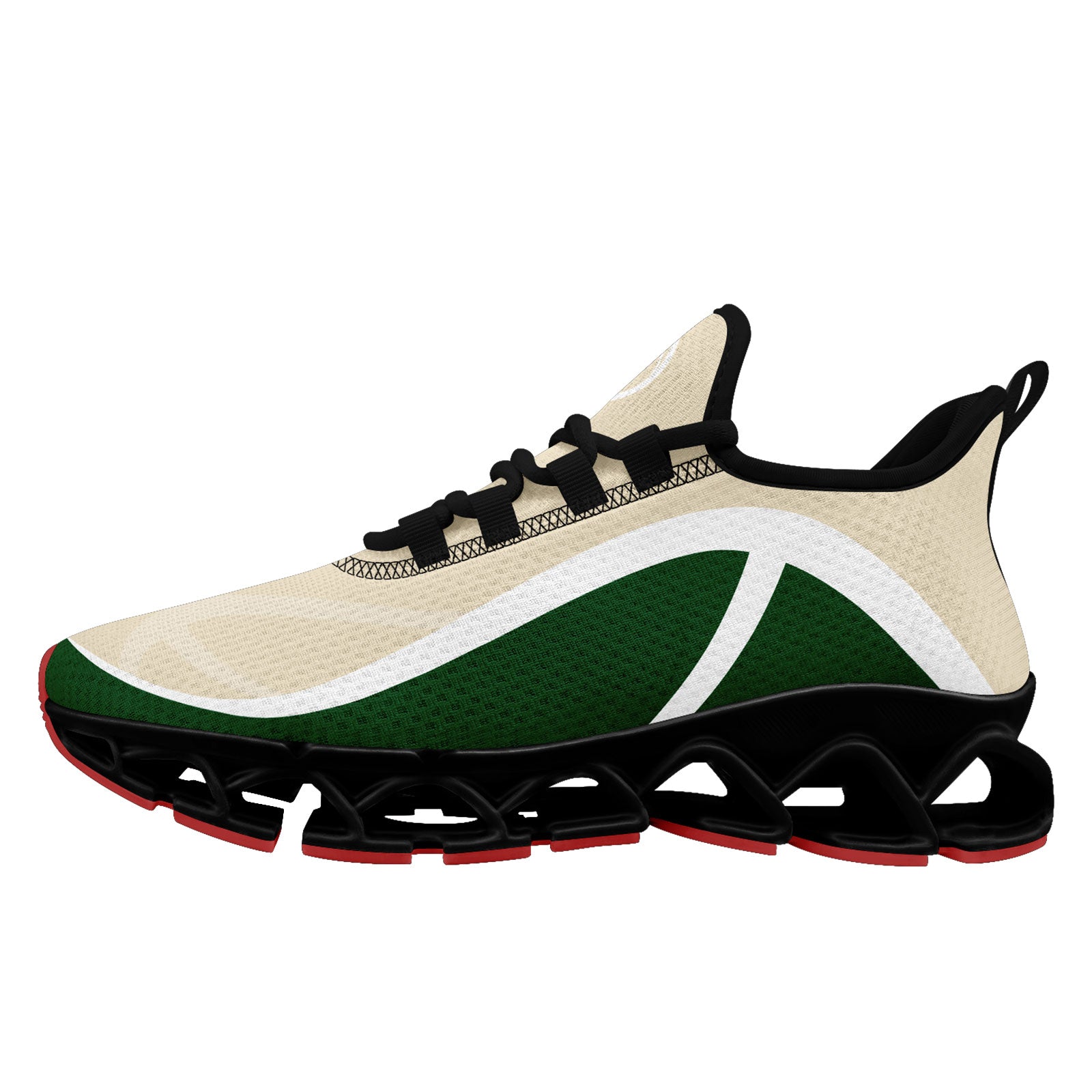 Custom Green Cream Maxsoul Sneakers - Personalized Comfort Shoes FN003XD D020391 Size 14 | Trendy Casual Wear for Men & Women, Perfect for Walking, Gym, and Street Fashion