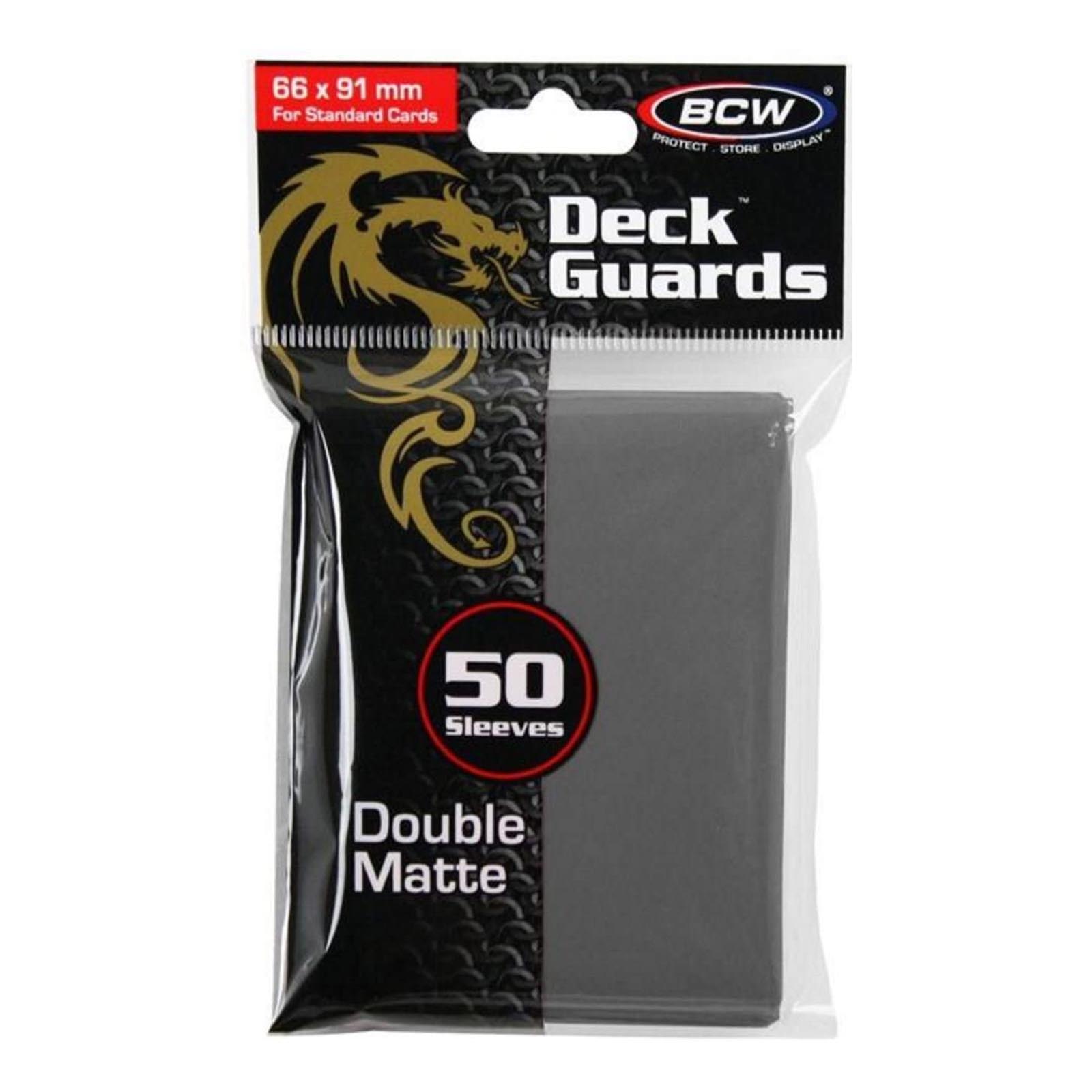 BCW Gray Double Matte Deck Guards Standard Card Sleeves - 50 Count - Perfect for MTG, Pokemon & Yu-Gi-Oh Card Protection & Gameplay