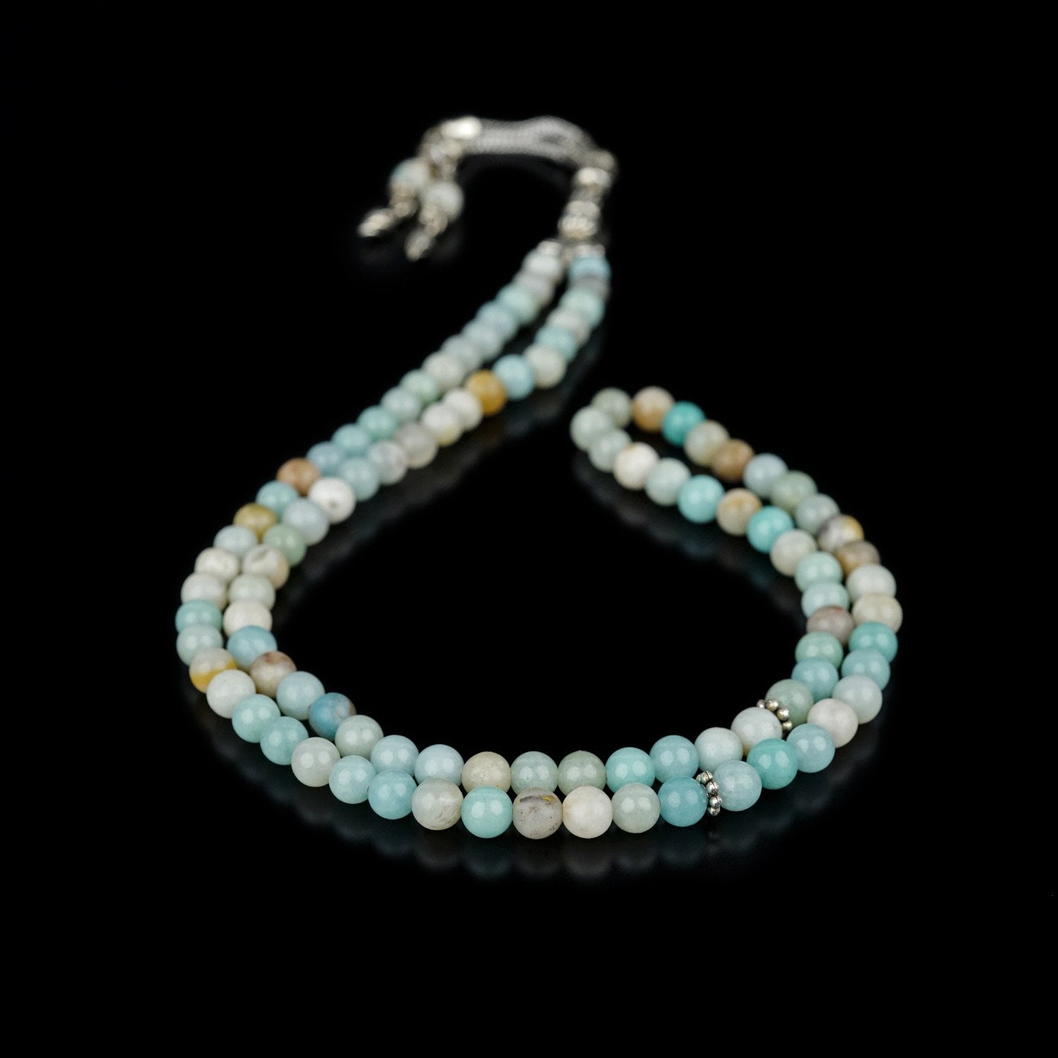 Premium Islamic Prayer Beads - 99 Natural Amazonite Stone Dhikr Misbaha Tasbih for Muslim Prayer, Meditation & Stress Relief | Perfect Gift for Eid, Ramadan & Spiritual Practices