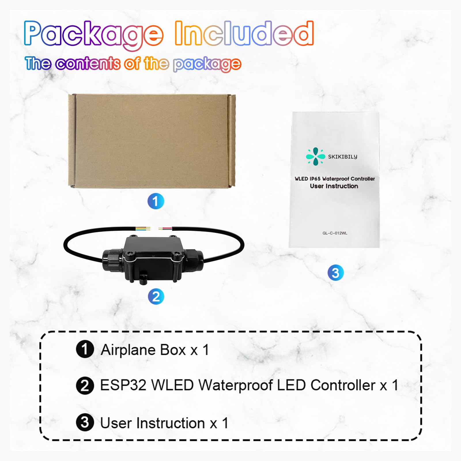Waterproof ESP32 WLED LED Strip Controller - DC5-24V IP65 Digital Addressable WS2811 for Pool, Boat & Outdoor Landscape Lighting | Perfect for DIY Smart Home Projects, Holiday Decorations, and Architectural Lighting