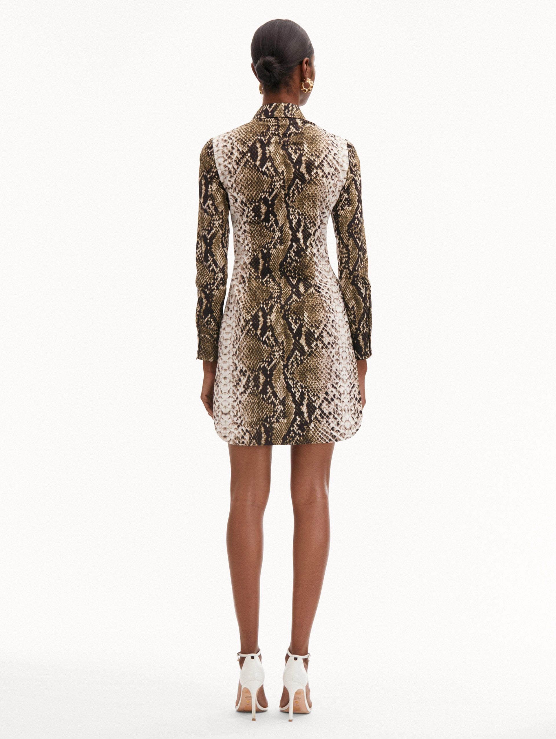 Stylish Snake Print Cotton Poplin Shirt Dress for Women | Trendy Casual & Office Wear | Perfect for Summer Outfits, Vacations and Date Nights