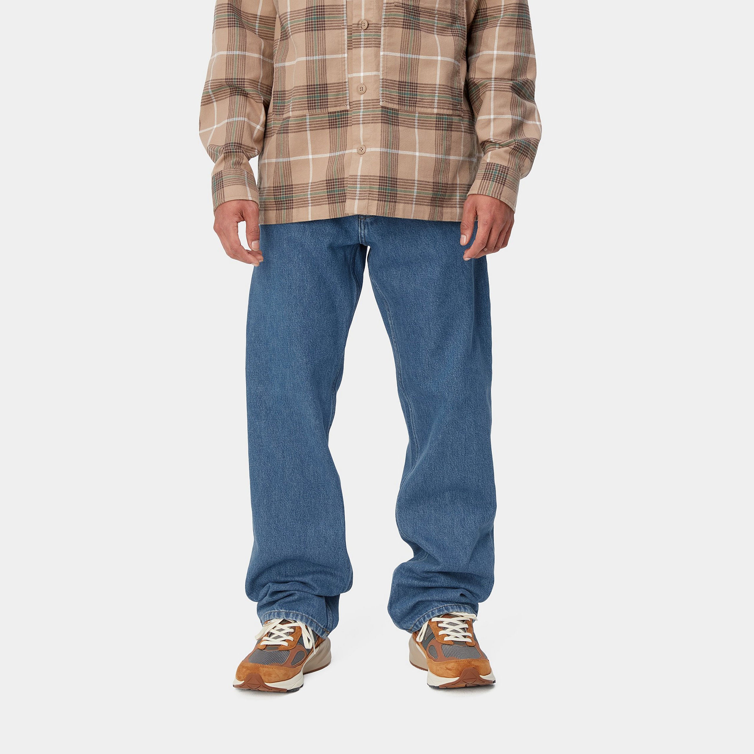 Carhartt Men's Utility Jean Loose Fit Washed Denim Work Pants - Durable & Comfortable for Construction, Farming & Outdoor Work