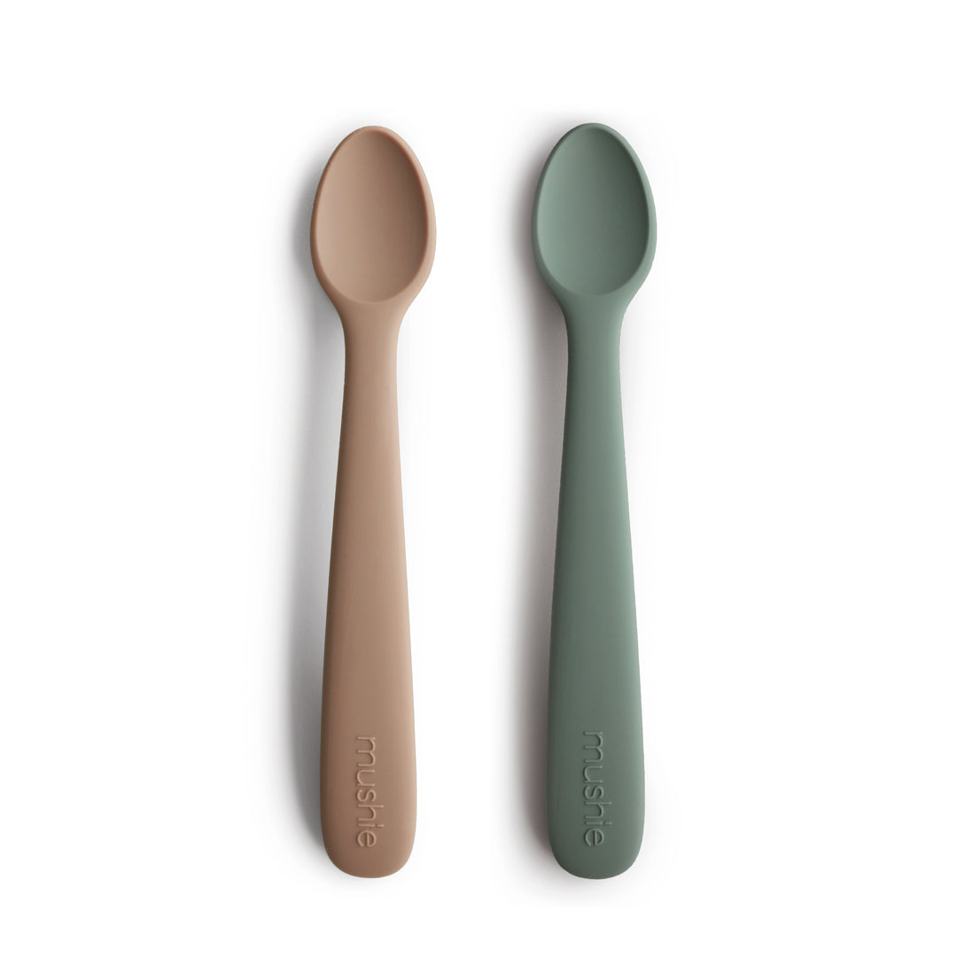 Mushie Silicone Baby Feeding Spoons - BPA-Free, Soft & Safe for Infants - 2 Pack Set for Purees, Baby Food & Toddler Meals - Perfect for Home, Travel & Daycare Use