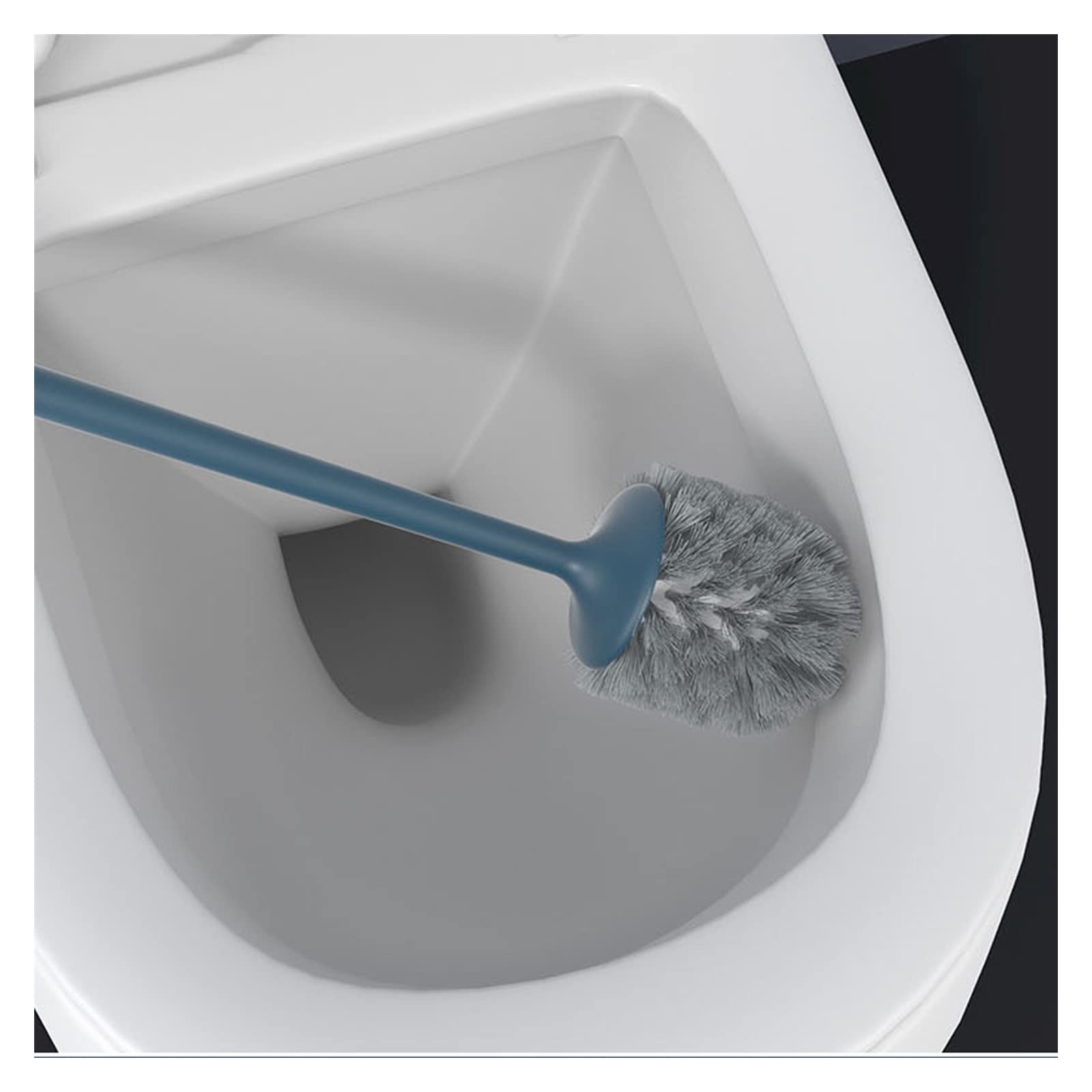 TOMYEUS Toilet Brush Set with Holder - Soft Bristles & Long Handle for Effective Cleaning | White Bathroom Cleaning Tool for Home, Apartment, and Office Use