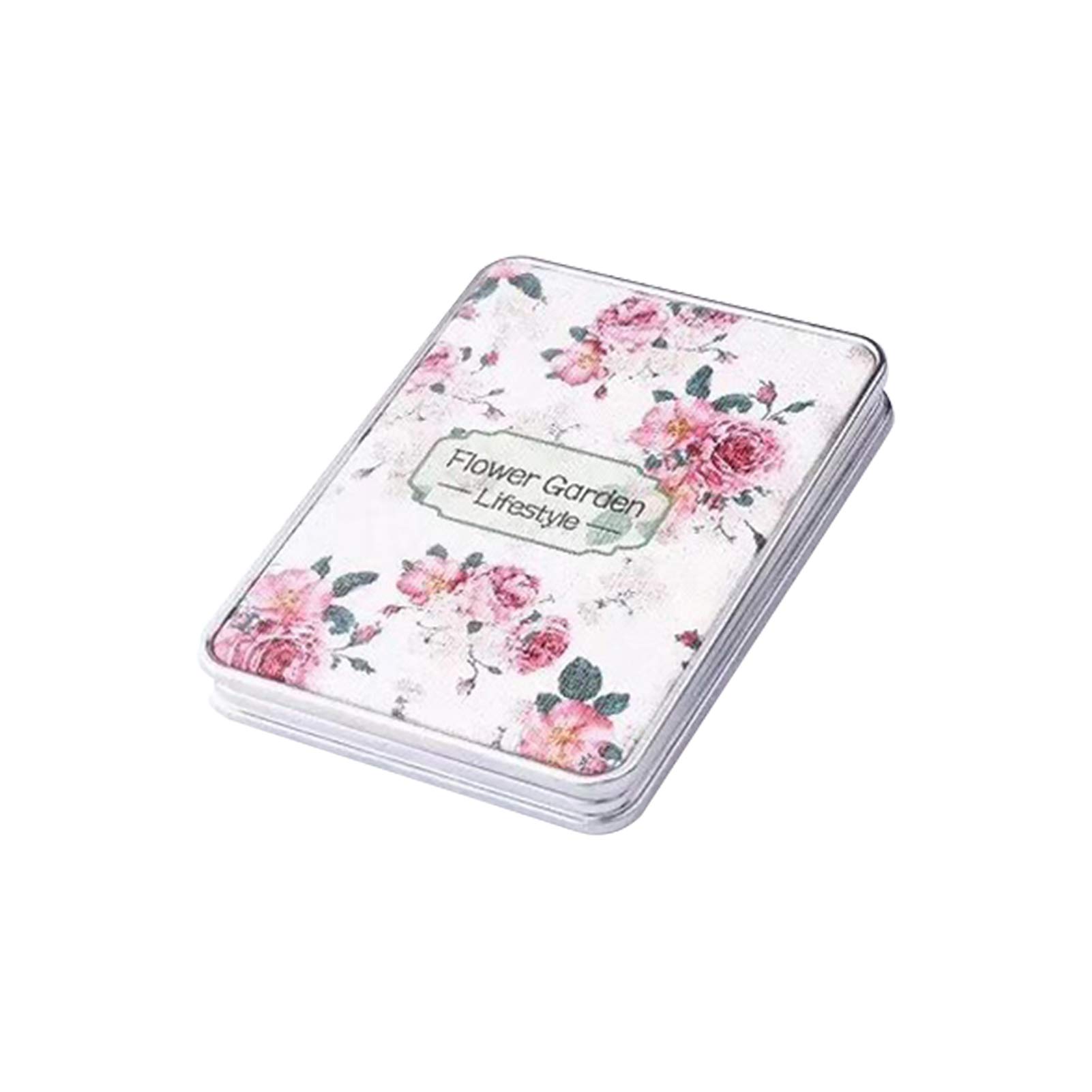 Hislaves Faux Leather Double-Sided Folding Makeup Mirror with Magnifier - Portable Travel Cosmetic Mirror with Floral Print, Multicolor - Perfect for Home Vanity, Travel & Professional Makeup Artists
