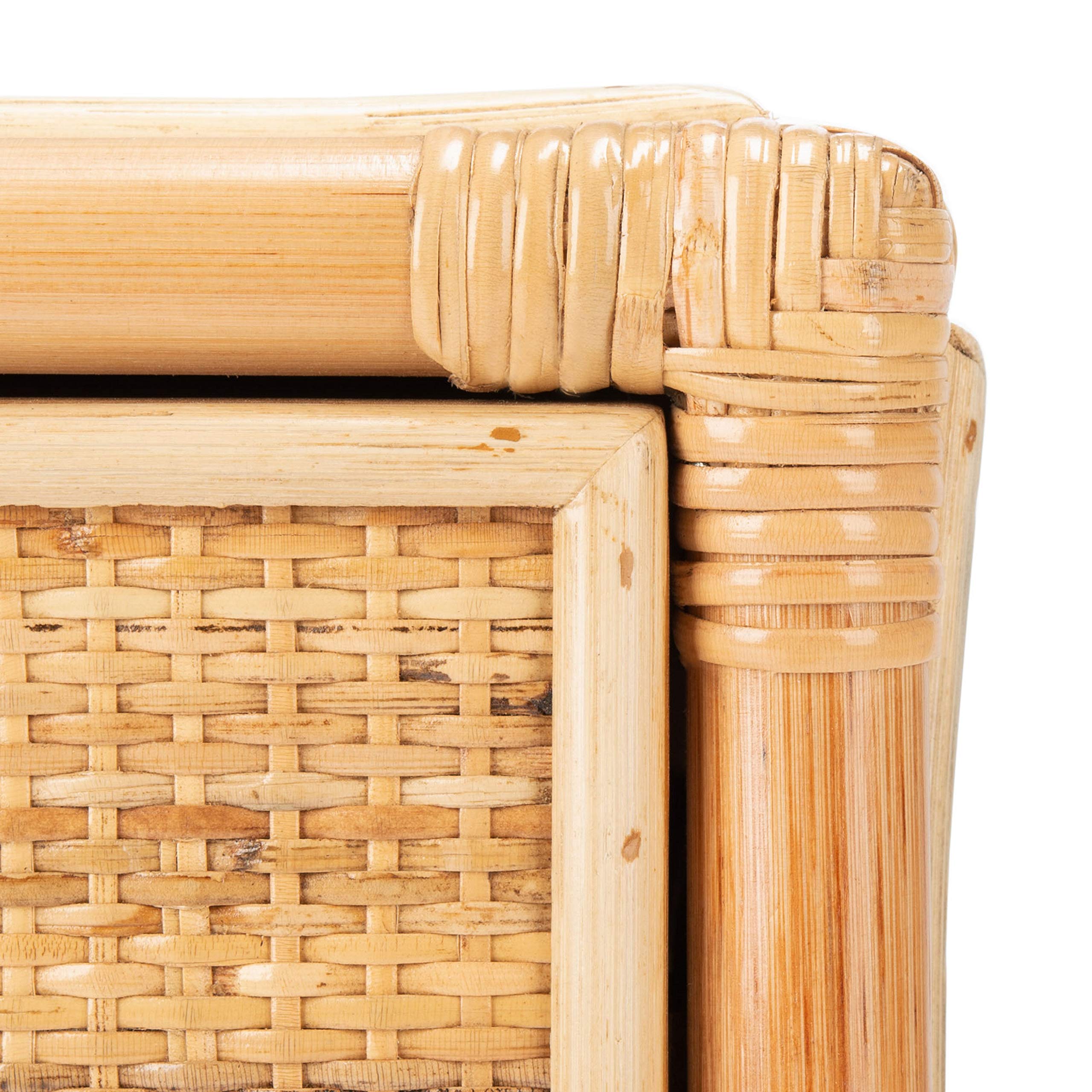 Safavieh Home Bali Coastal Natural 1-Drawer 1-Shelf Nightstand - Beach Style Bedside Table for Bedroom, Living Room & Guest Room Decor