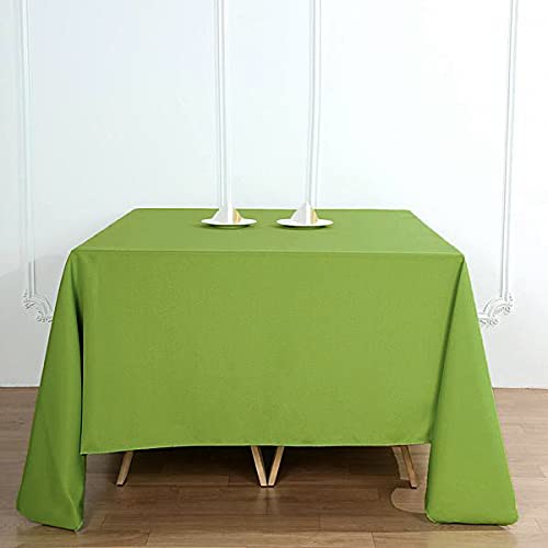 90 x 90 Inch Square Tablecloth - Washable Polyester Table Cover in Apple Green for Square or Round Tables - Perfect for Buffet Tables, Parties, Holiday Dinners, Weddings & Home Decor