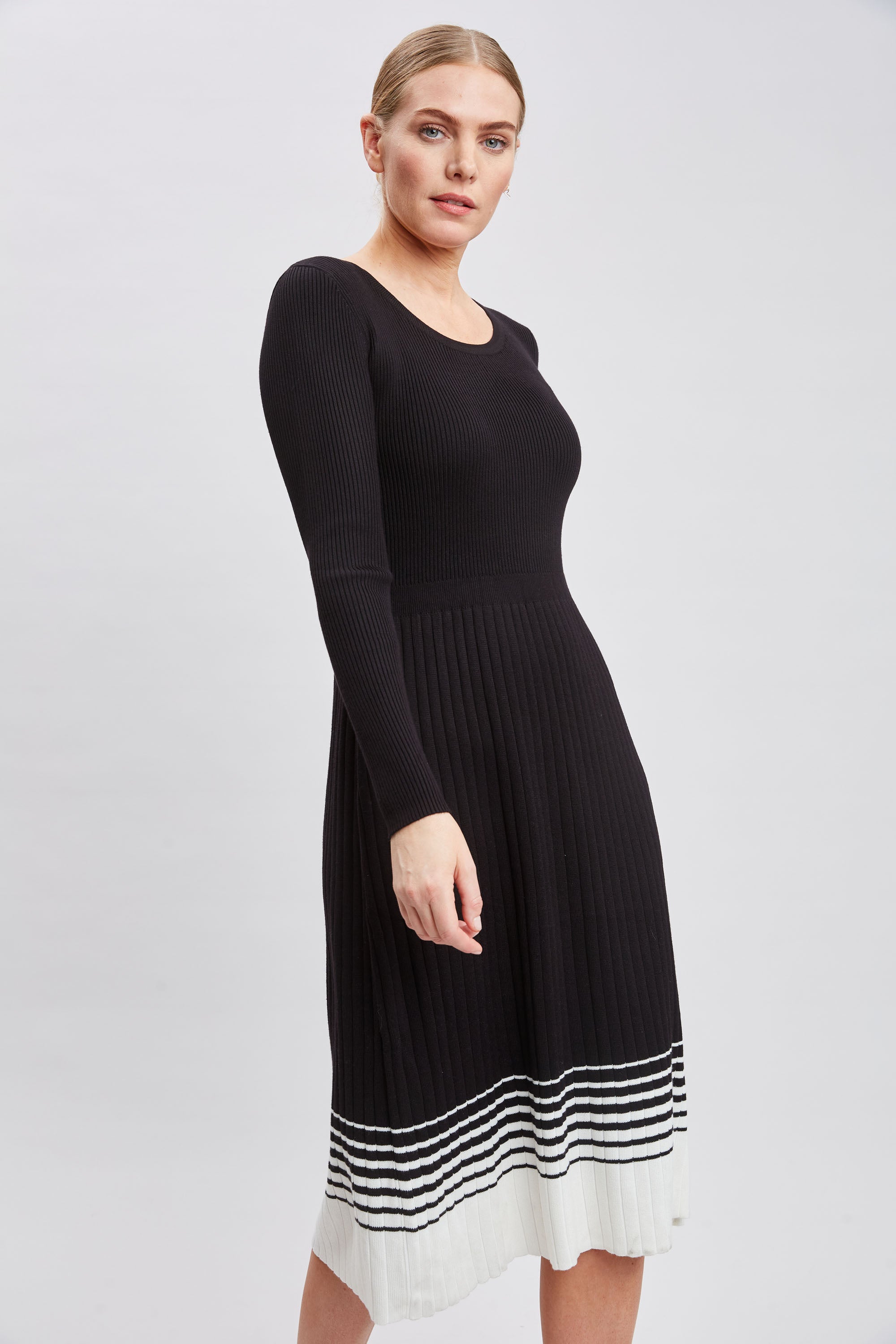 T Tahari Women's Stripe Hem Dress - Elegant Casual & Office Wear for Spring & Summer