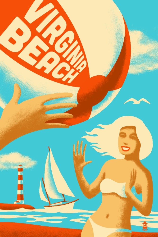 Virginia Beach, Virginia - Stunning Beach Scene Art Print (9x12) | Coastal Wall Decor & Travel Poster for Living Room, Office, or Bedroom