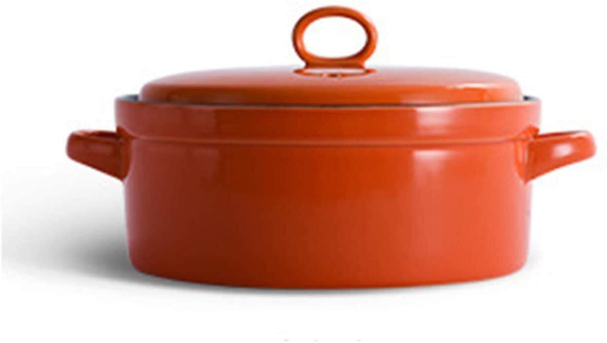**Orange Ceramic Casserole Dish with Lid – Non-Stick, Oven & Stovetop Safe – Perfect for Stews, Soups & Slow Cooking**