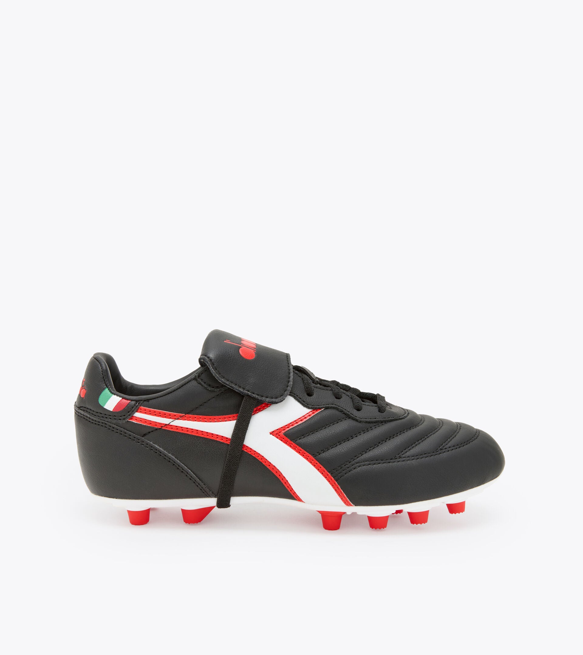 Diadora Brasil OG LT T MDPU Soccer Cleats - Black/White/Milano Red - Premium Football Boots for Men - Perfect for Turf & Grass Fields - Ideal for Training & Matches
