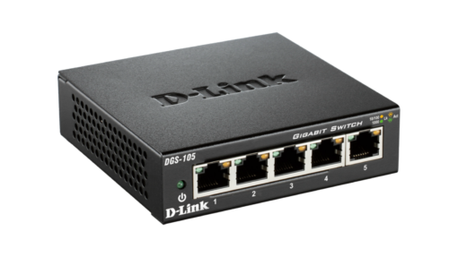 5-Port Gigabit Unmanaged Desktop Metal Switch - DGS 105 | High-Speed Ethernet Network Hub for Home Office, Gaming & Small Business Networking