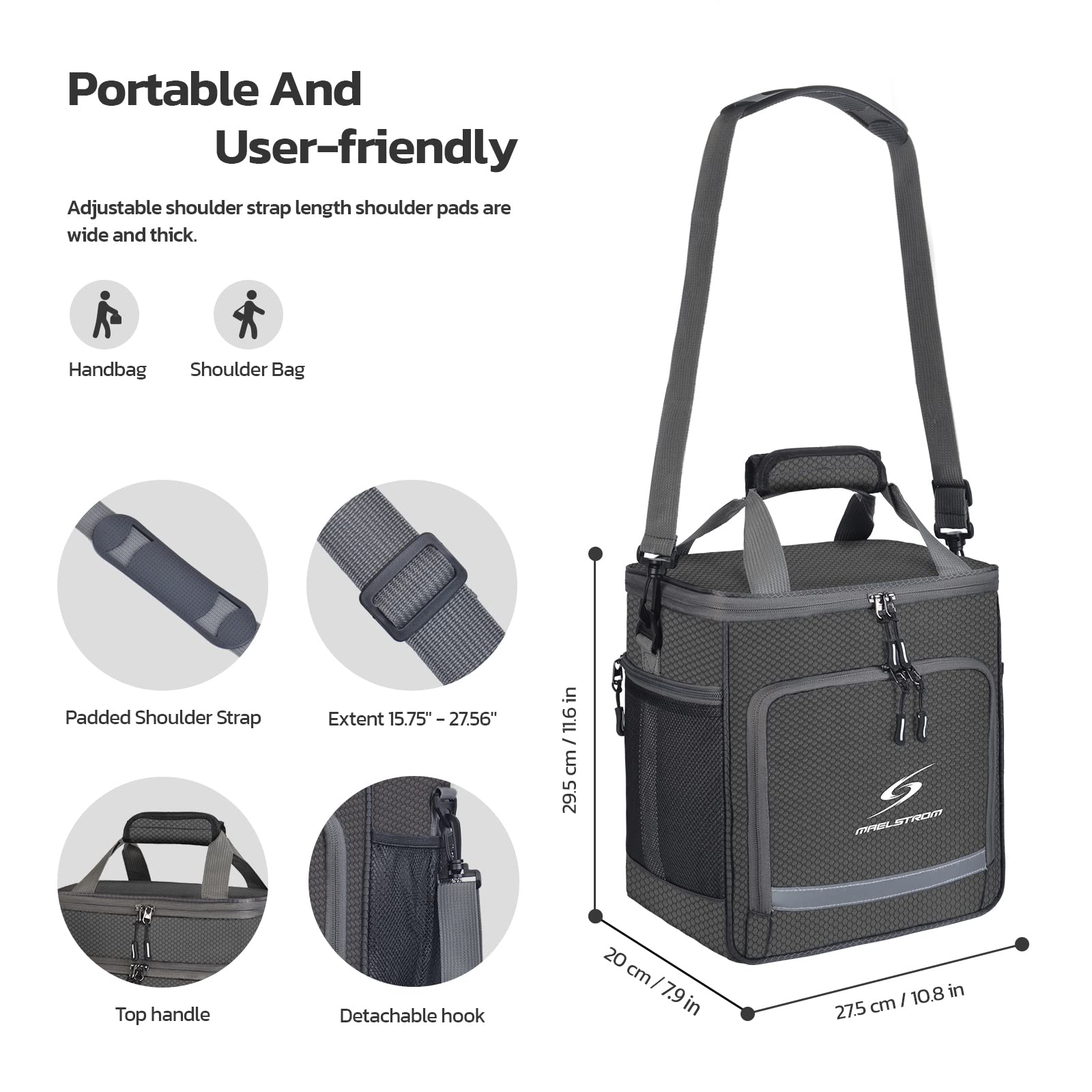 **Maelstrom Insulated Lunch Box for Men & Women - Leakproof Cooler Bag with Durable Tote Handle - Perfect for Work, School, Picnics & Outdoor Activities**