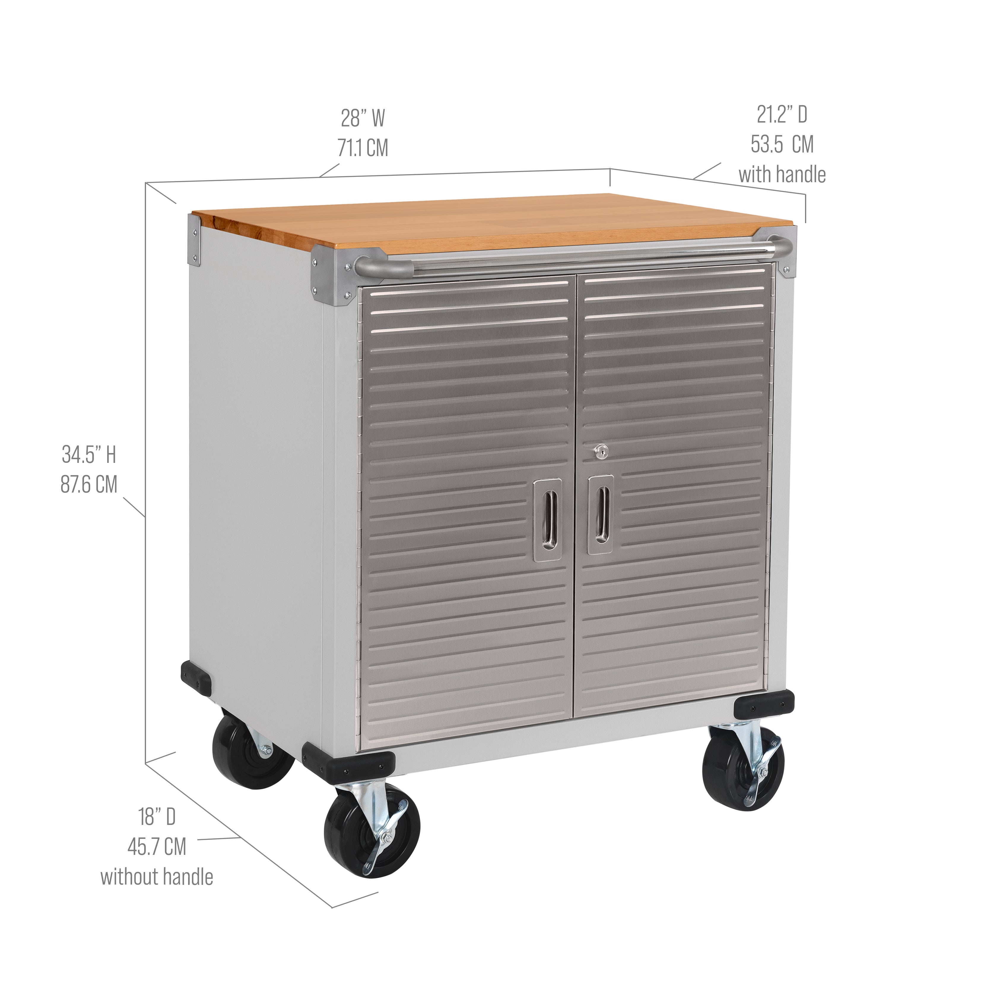 UltraHD® 2 Door Rolling Cabinet - Heavy Duty Mobile Storage for Tools & Equipment | Garage, Workshop & Office Organization Solution