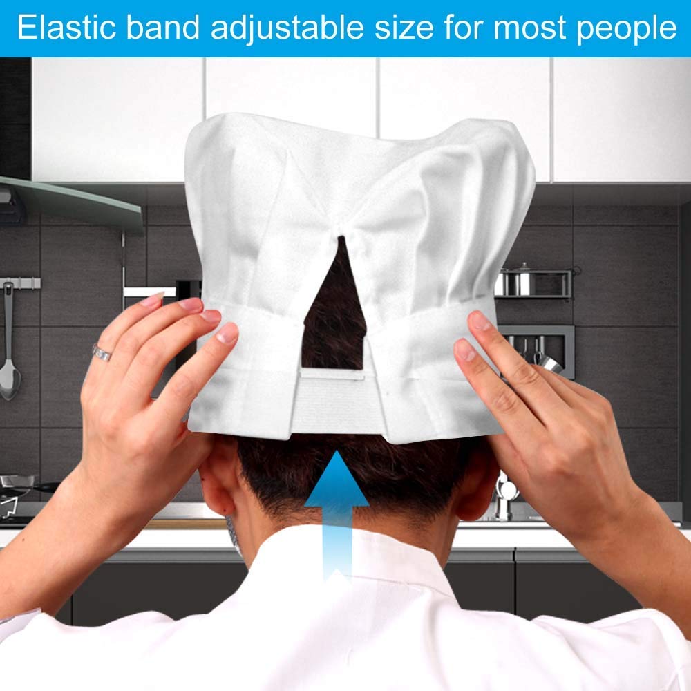 Personalized Custom Chef Hat - Adjustable Elastic Baker Kitchen Cooking Cap - Breathable & Comfortable for Professional Chefs & Home Cooking Enthusiasts - Perfect for Restaurants, Bakeries & Culinary Schools